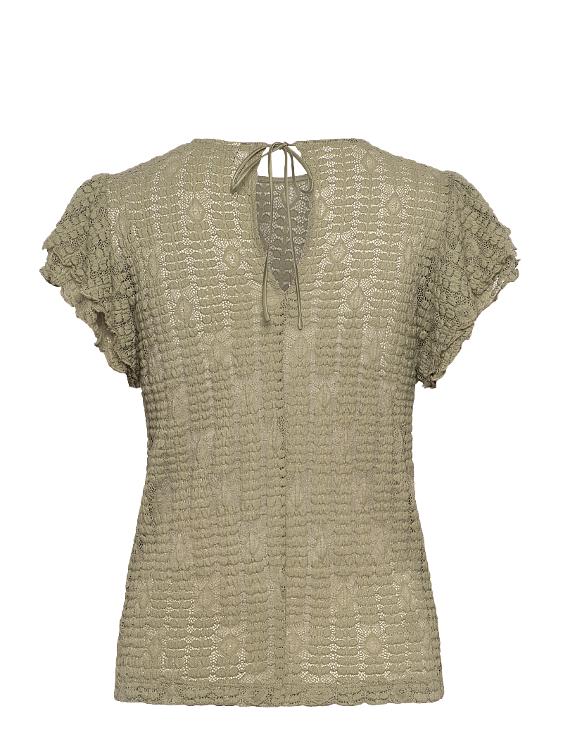 Dante6 - Dante6-Marlowé lace volant top - kurzämlige blusen - sunlit grass - 2