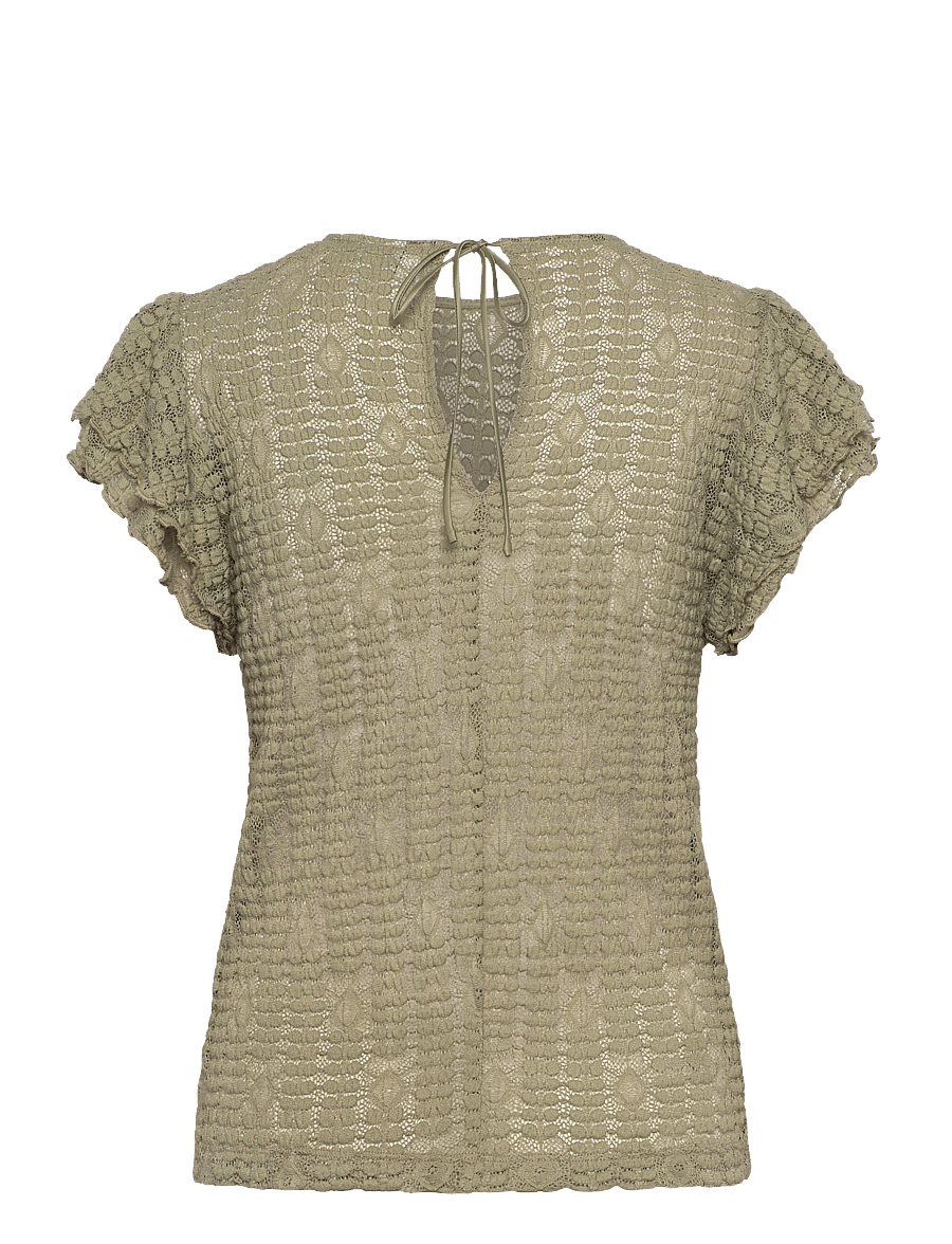 Dante6 - Dante6-Marlowé lace volant top - kurzämlige blusen - sunlit grass - 2