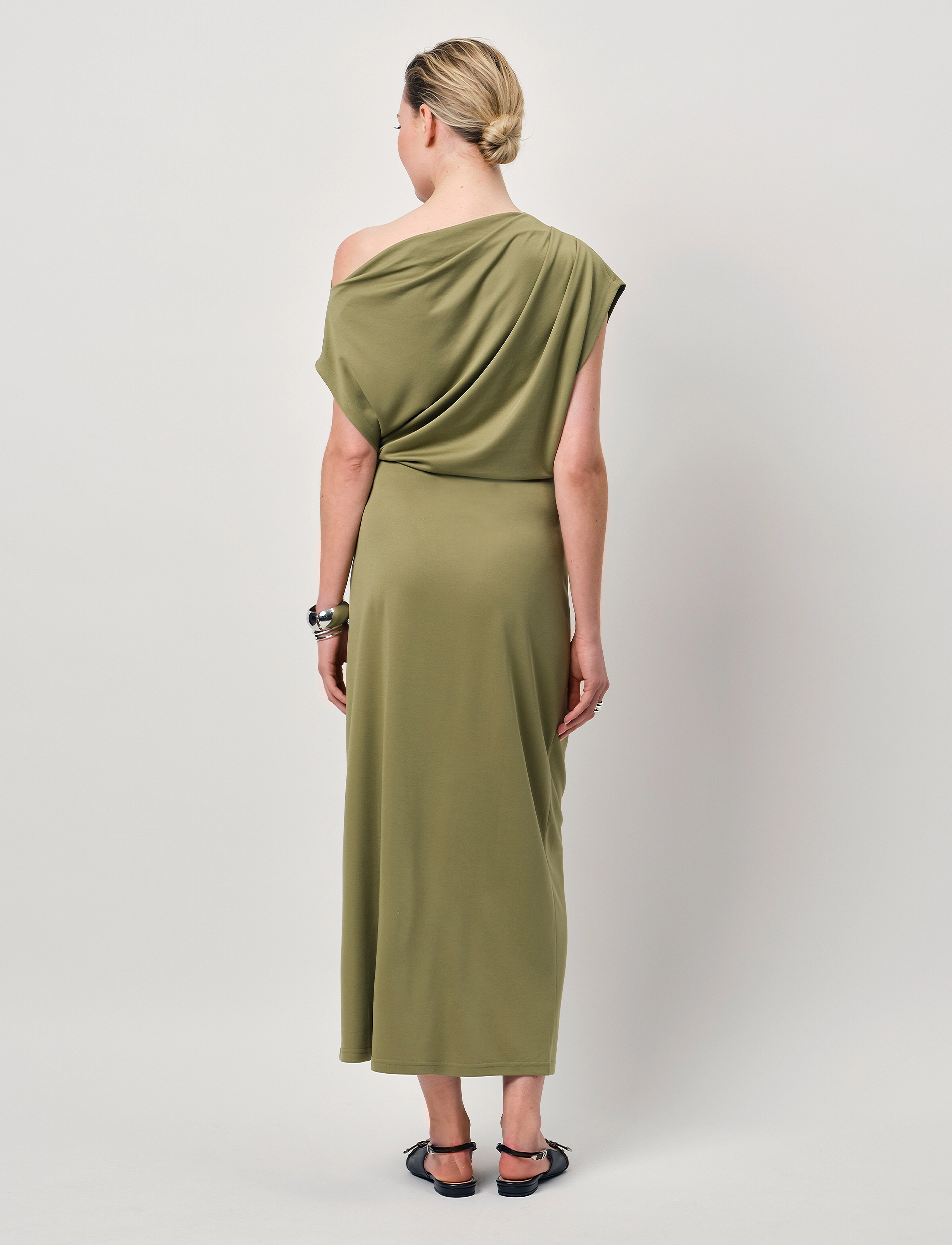 Dante6 - Dante6-Jett off-shoulder jersey dress - maxikleider - olive glow - 4
