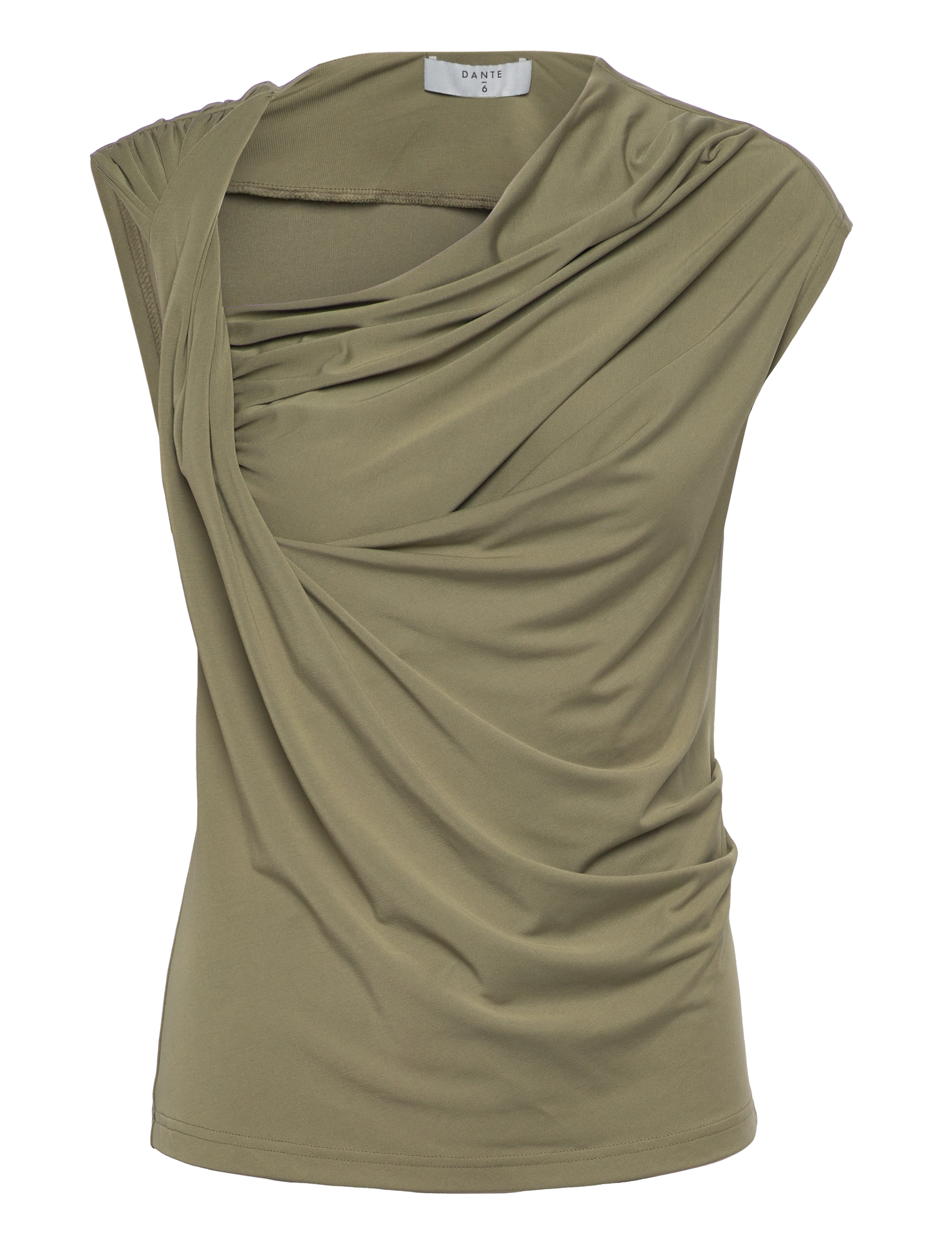 Dante6 Dante6-Vicente twist detail jersey top - Kläder - OLIVE GLOW / green