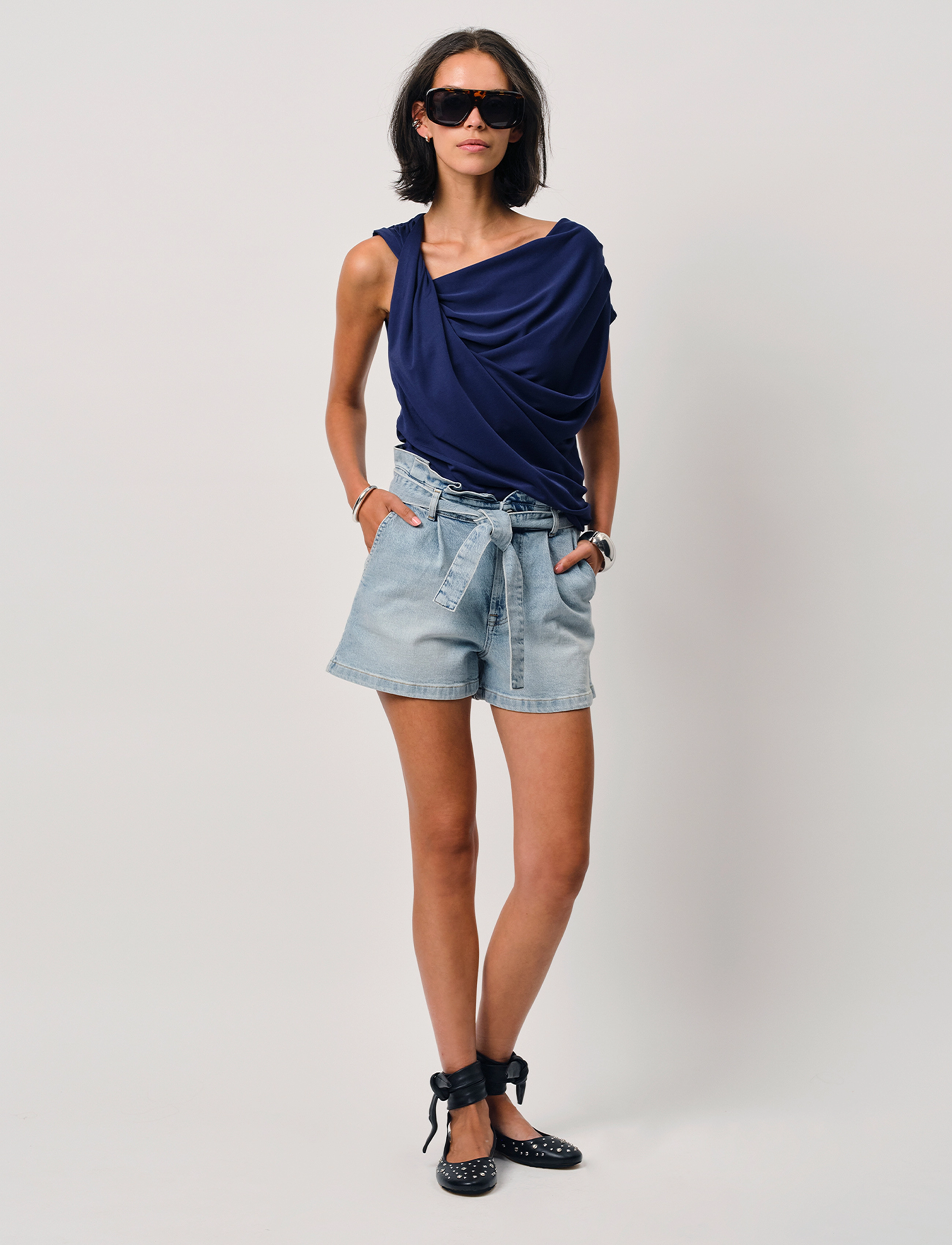 Dante6 Dante6-Vicente twist detail jersey top - Hihattomat paidat - SAPPHIRE BLUE / navy