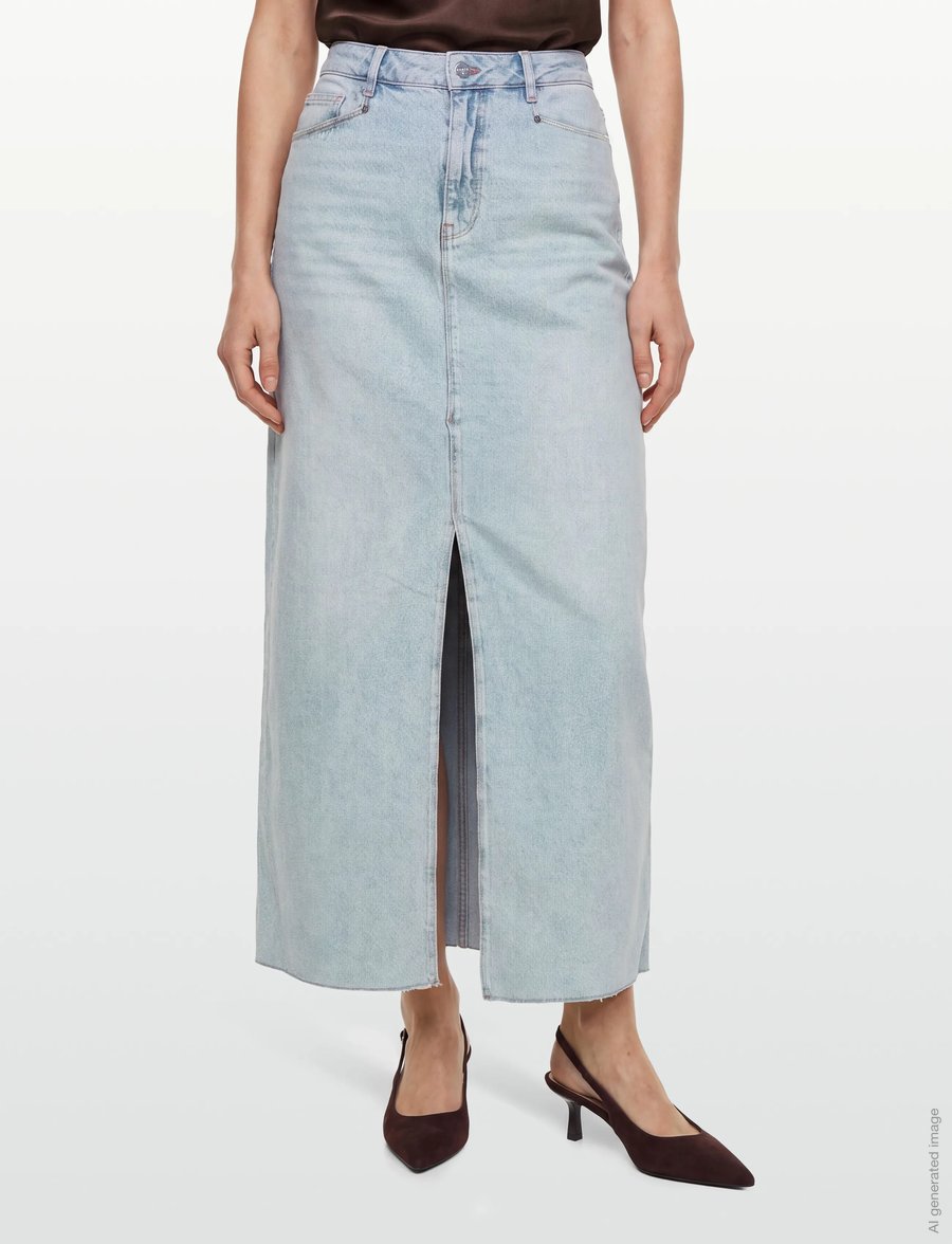 Dante6 - Dante6-Feral denim maxi skirt - teksaseelikud - worn blue - 3