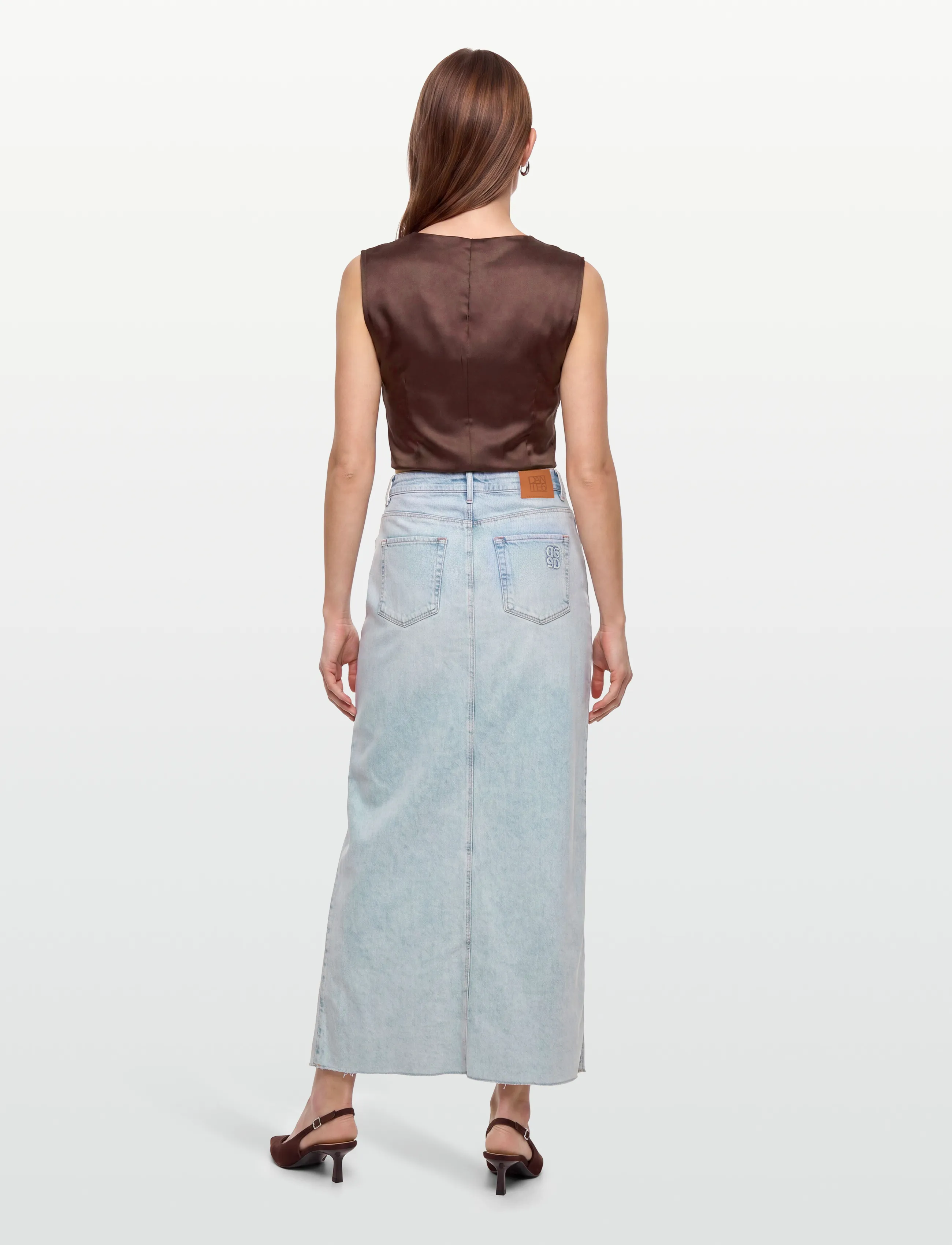 Dante6 - Dante6-Feral denim maxi skirt - teksaseelikud - worn blue - 4