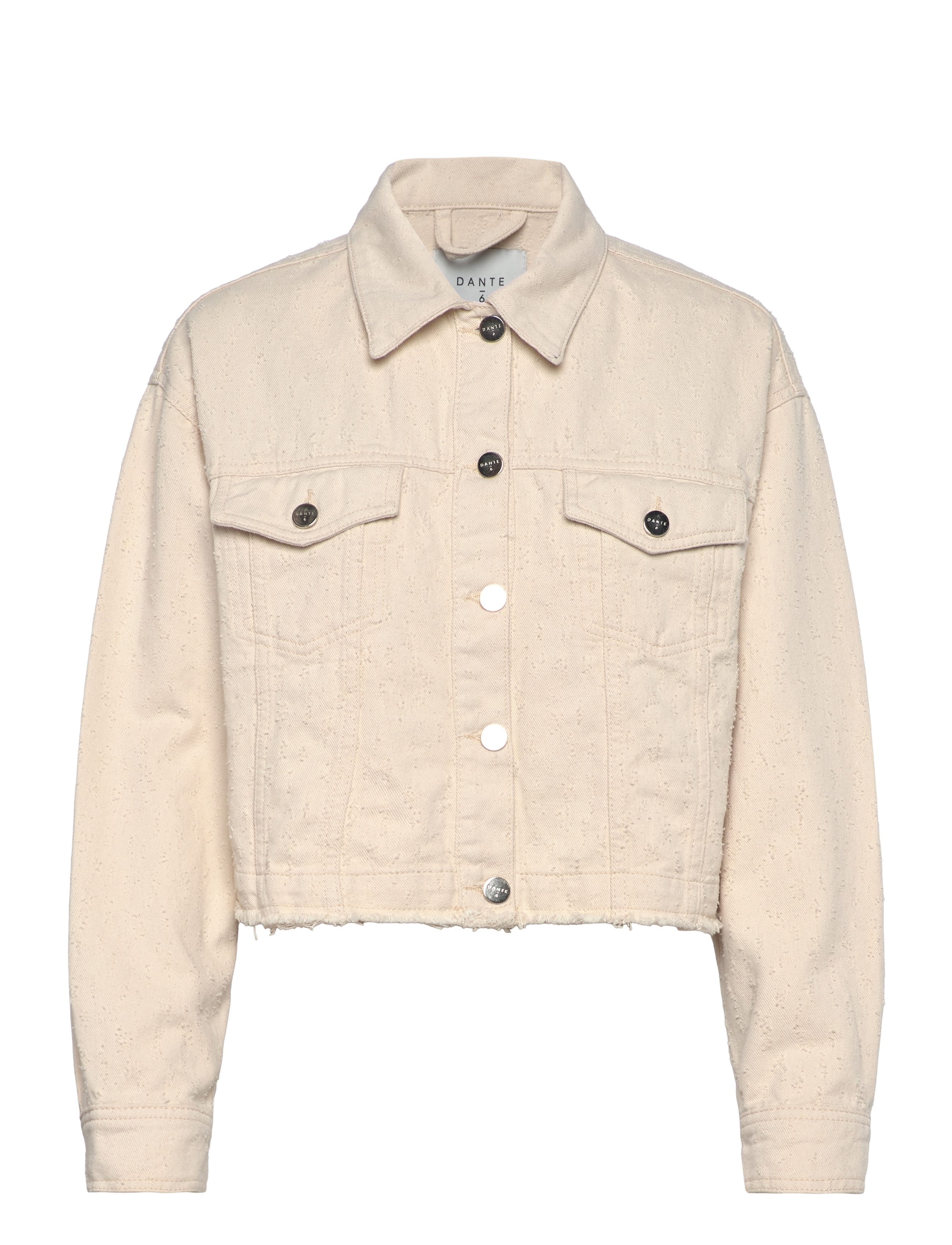 Dante6 - Dante6-Vanves distressed cropped jeans jacket - frühlingsjacken - butter cream - 1