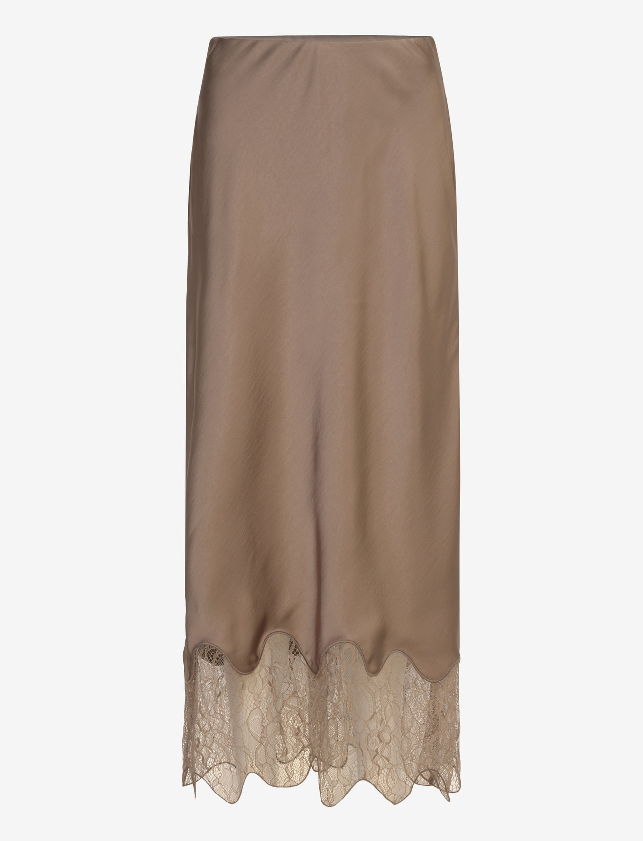 Dante6 - Dante6-Amour satin lace detail skirt - midi-röcke - stone - 1