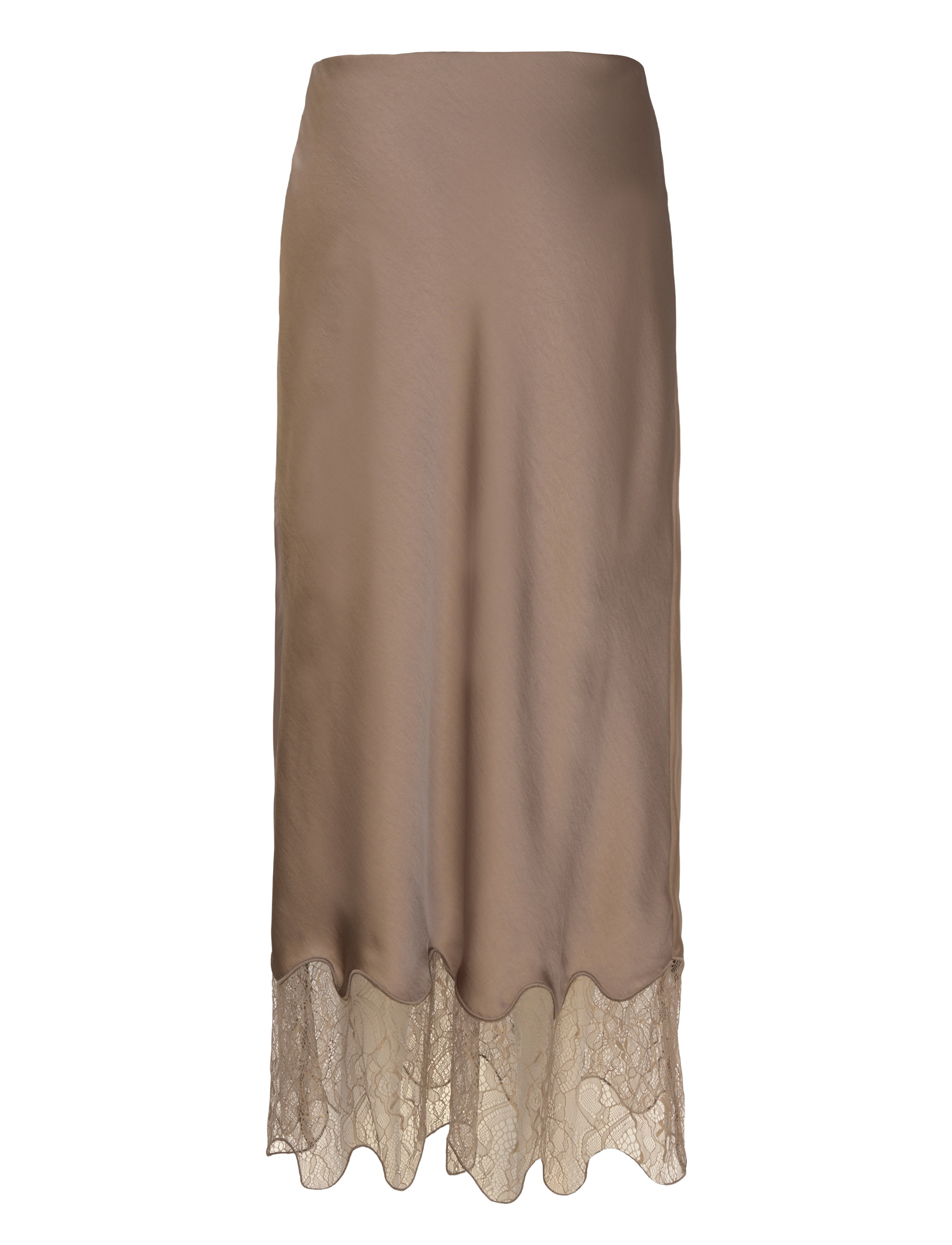 Dante6 - Dante6-Amour satin lace detail skirt - jupes midi - stone - 2