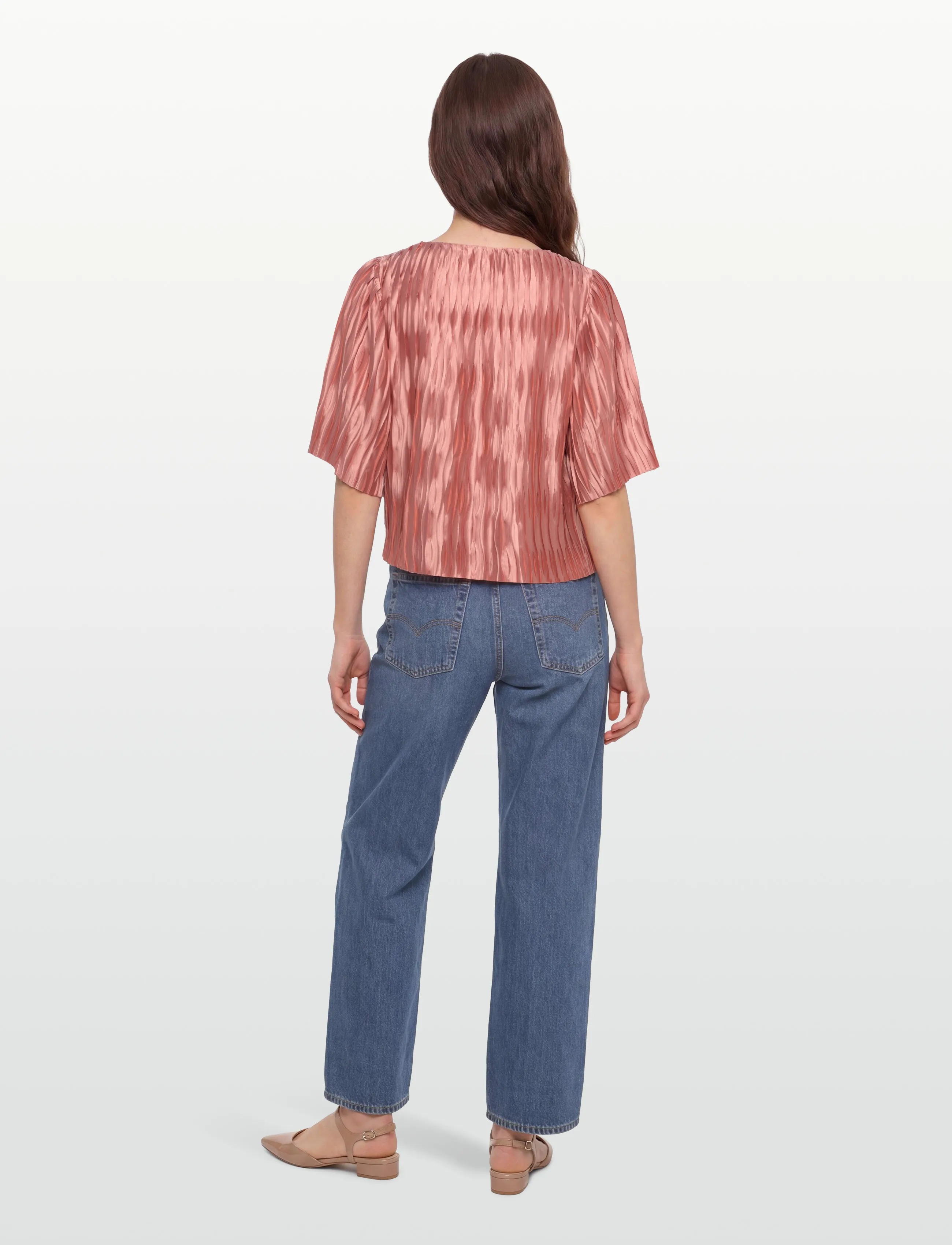 Dante6 - Dante6-Lelia plissé top - kortärmade blusar - antique blush - 4