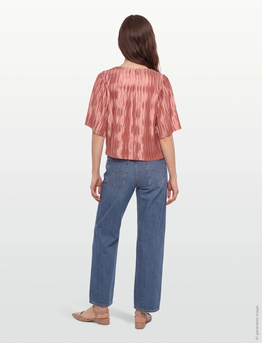 Dante6 - Dante6-Lelia plissé top - kortärmade blusar - antique blush - 4