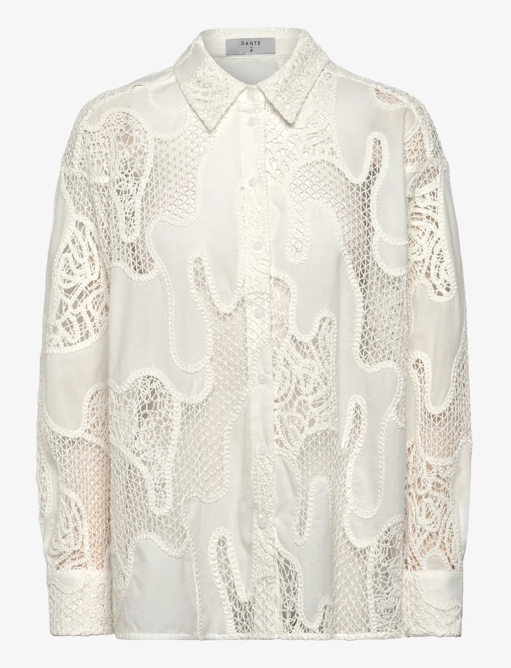 Dante6 - Dante6-Eleanor embroidered shirt - pitkähihaiset kauluspaidat - milk white - 1