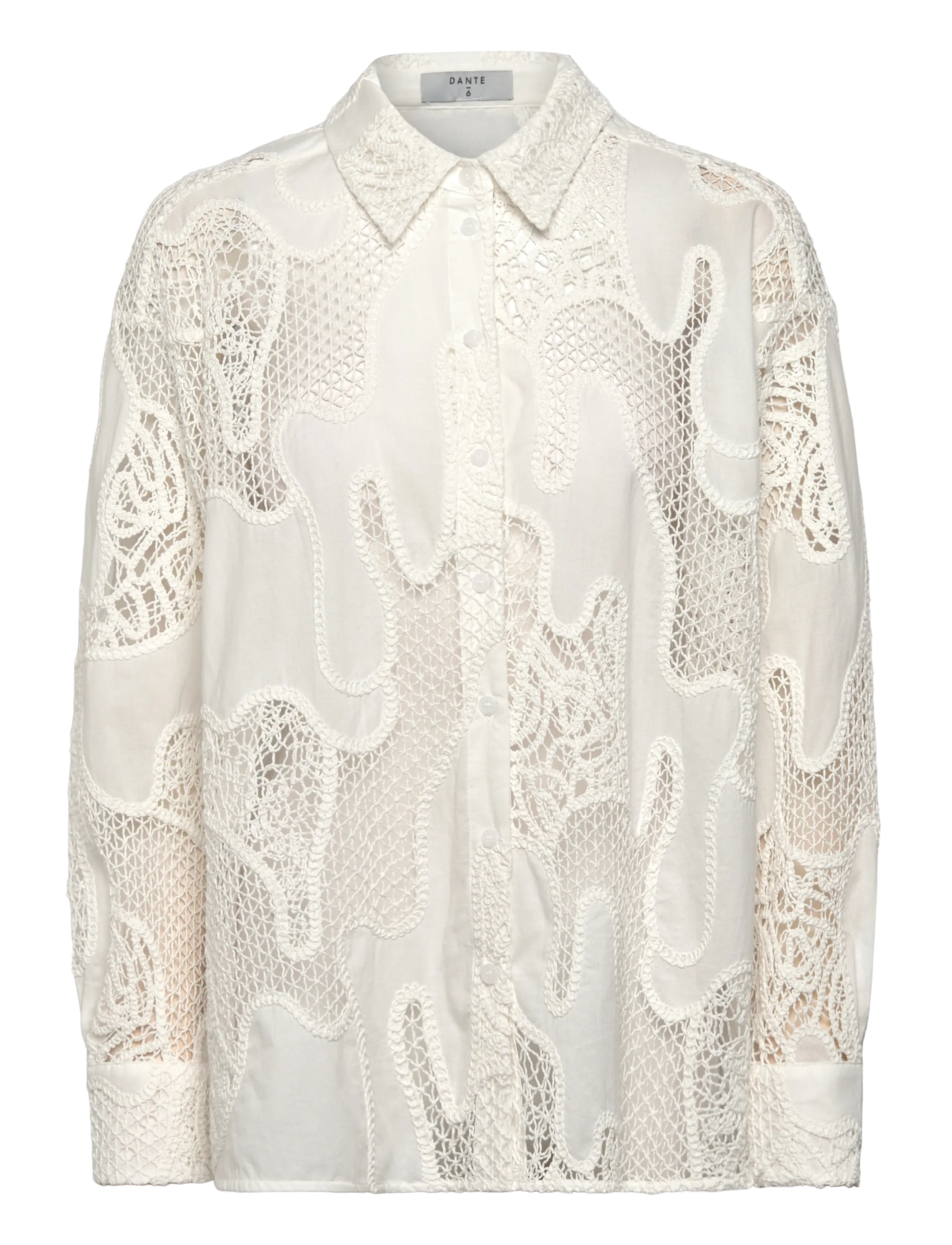 Dante6 Dante6-Eleanor embroidered shirt - Transitional Layering - MILK WHITE / white