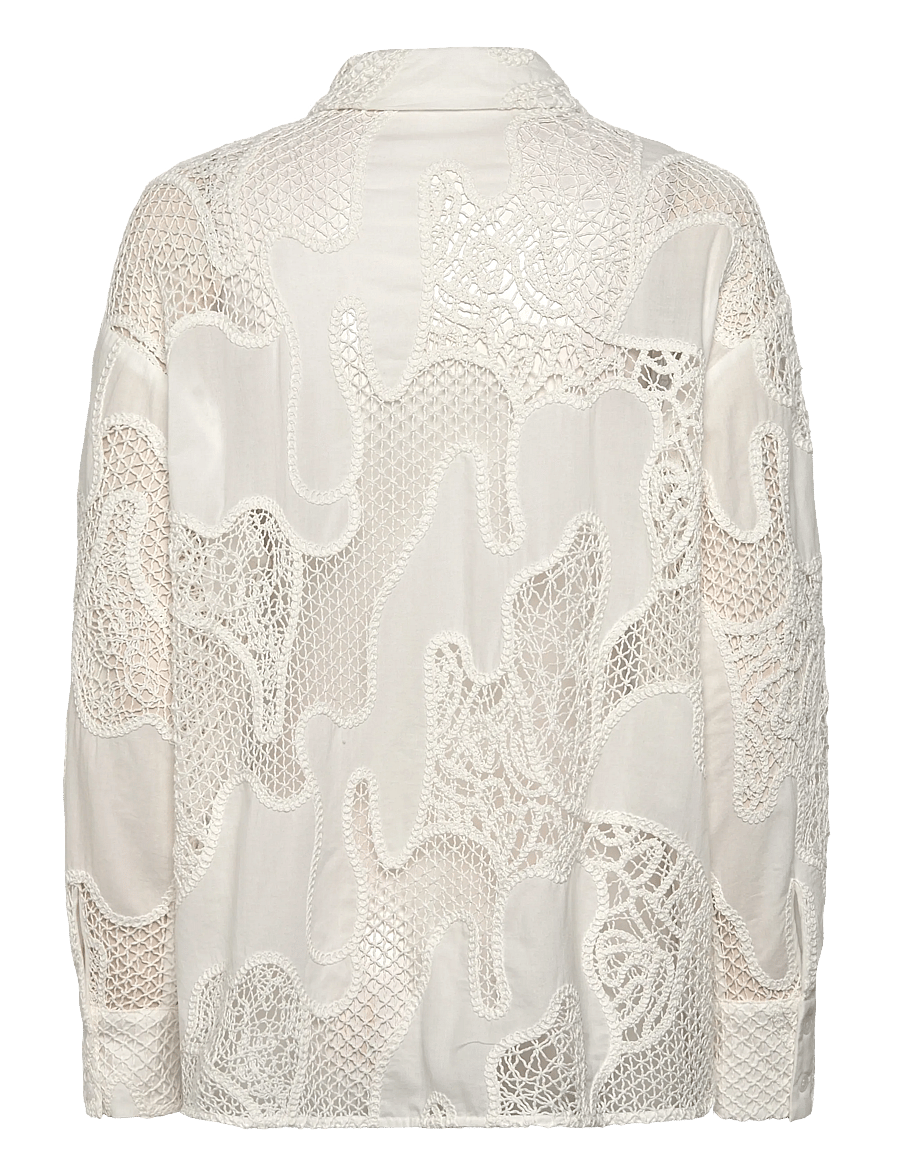 Dante6 - Dante6-Eleanor embroidered shirt - langärmlige hemden - milk white - 2