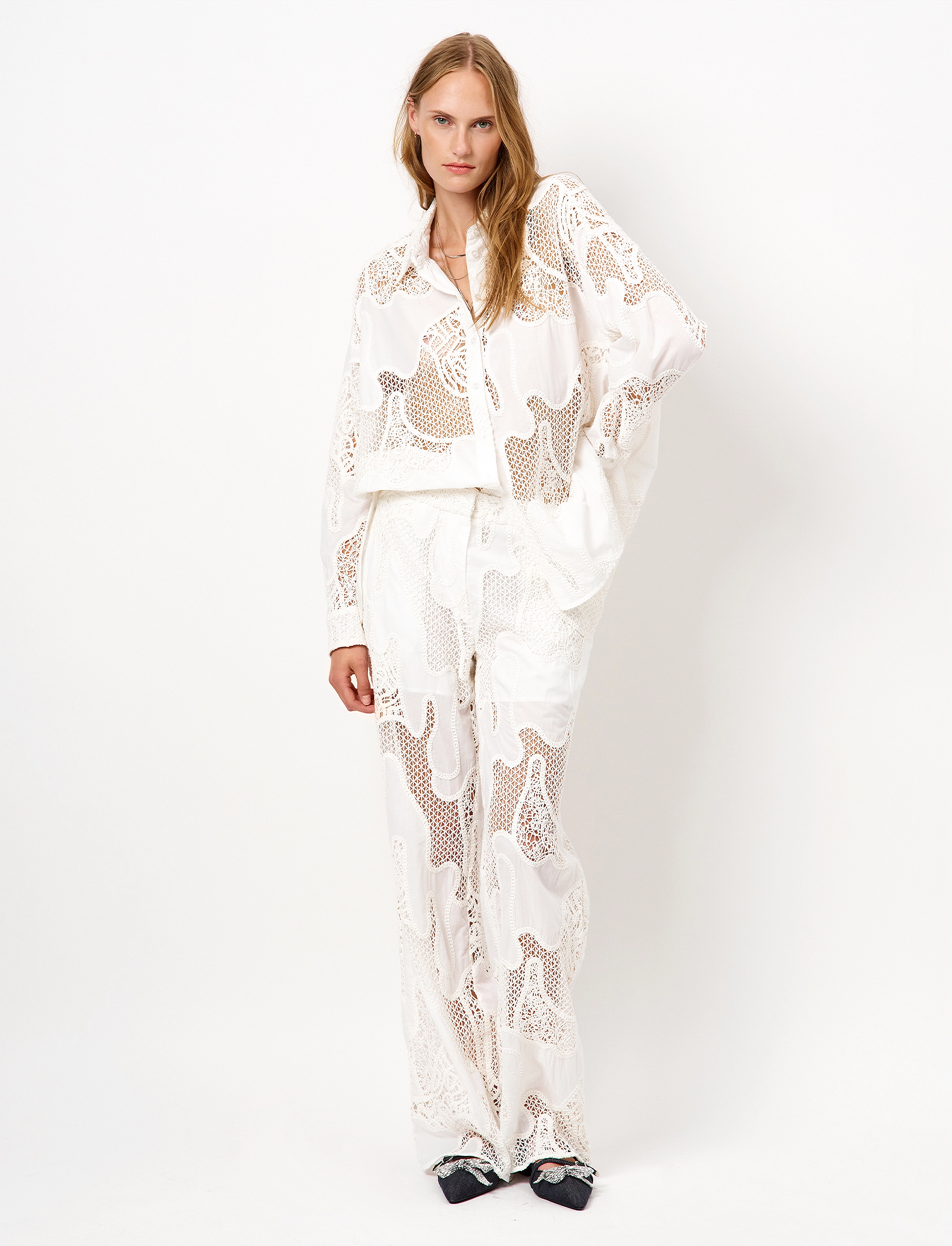 Dante6 Dante6-Eleanor embroidered shirt - Hemden - MILK WHITE / white
