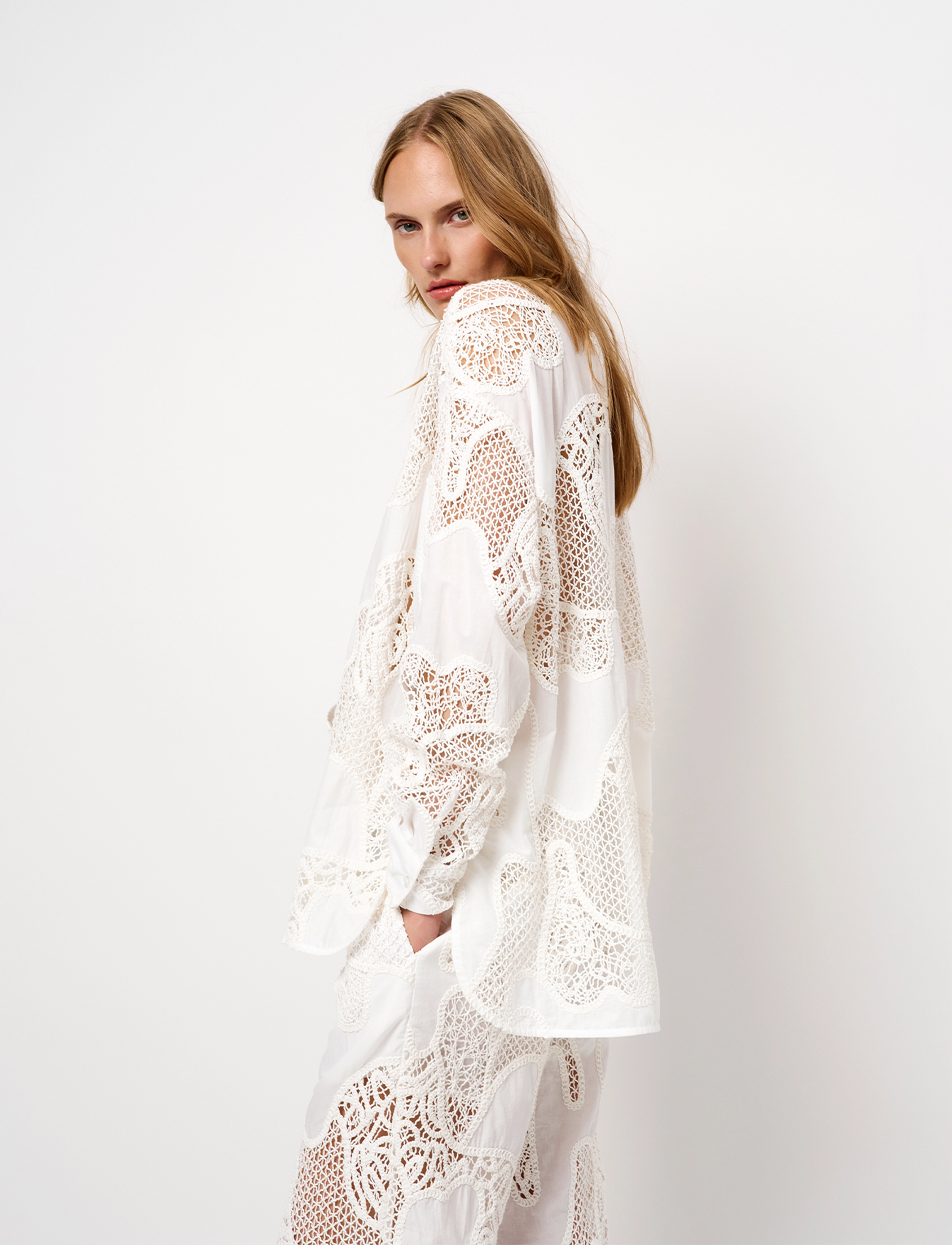 Dante6 - Dante6-Eleanor embroidered shirt - langärmlige hemden - milk white - 3