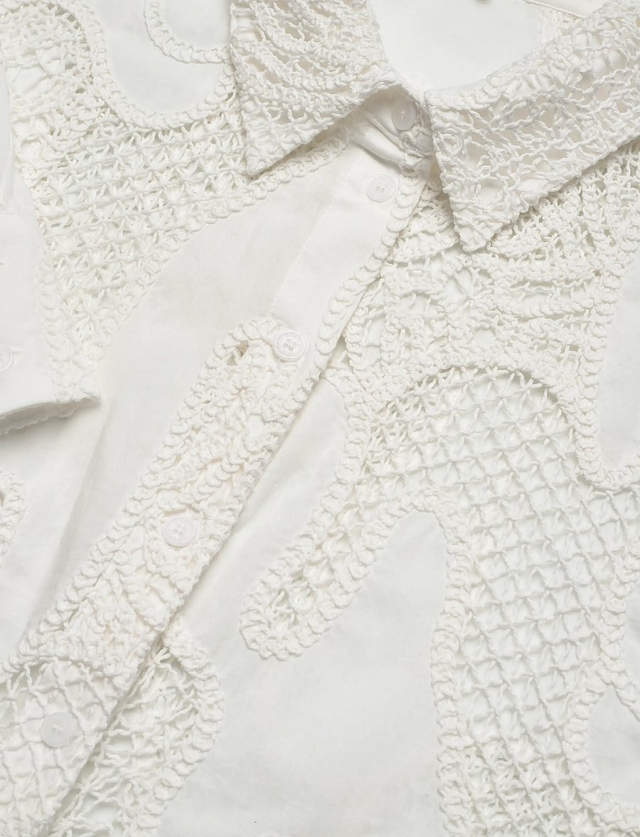 Dante6 - Dante6-Eleanor embroidered shirt - langärmlige hemden - milk white - 5