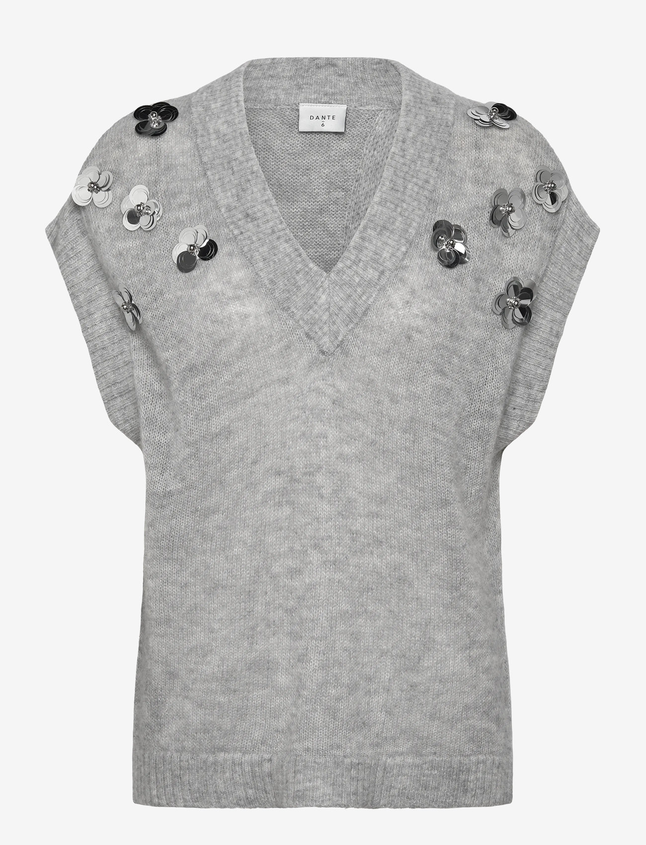 Dante6 - Dante6-Nycia Sleeveless sequin sweater - kootud vestid - heather grey - 1