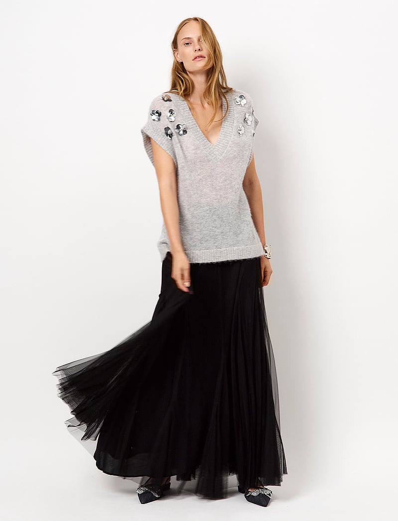 Dante6 - Dante6-Nycia Sleeveless sequin sweater - gestrickte westen - heather grey - 0