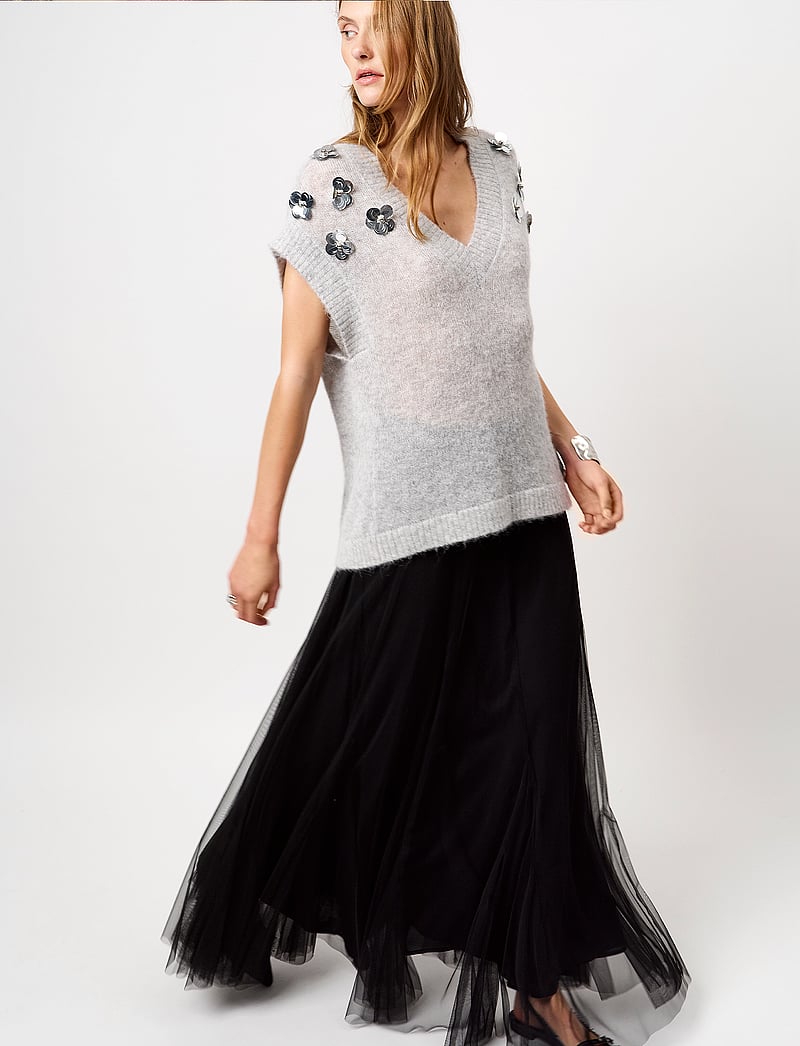 Dante6 - Dante6-Nycia Sleeveless sequin sweater - gestrickte westen - heather grey - 5