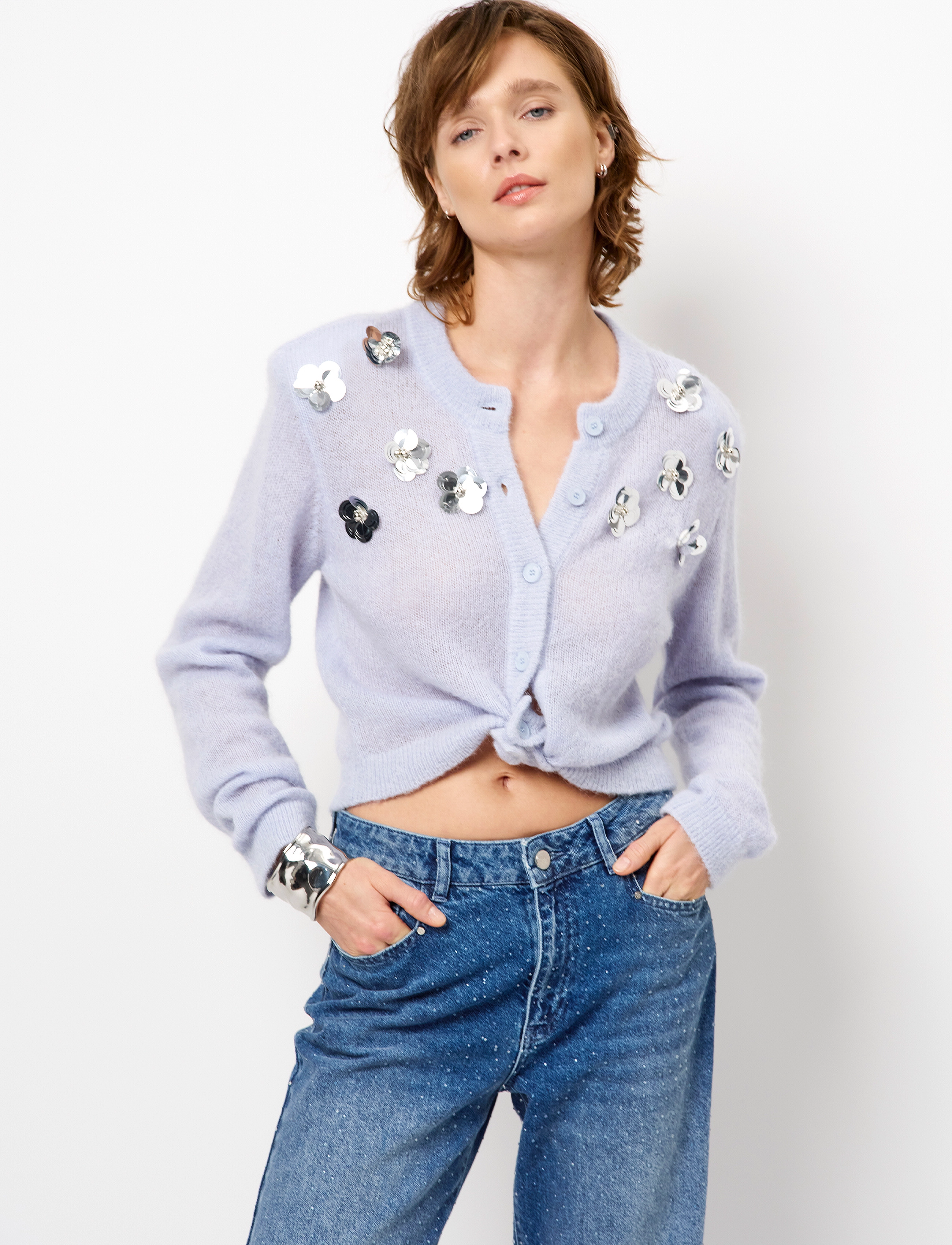 Dante6 - Dante6-Fawn sequin cardigan - cardigans - cloud blue - 3