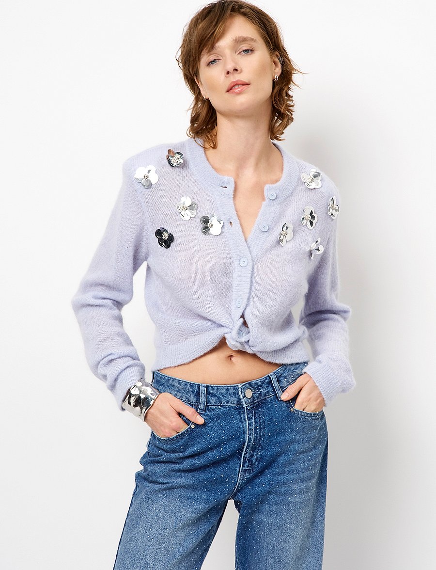Dante6 - Dante6-Fawn sequin cardigan - koftor - cloud blue - 3