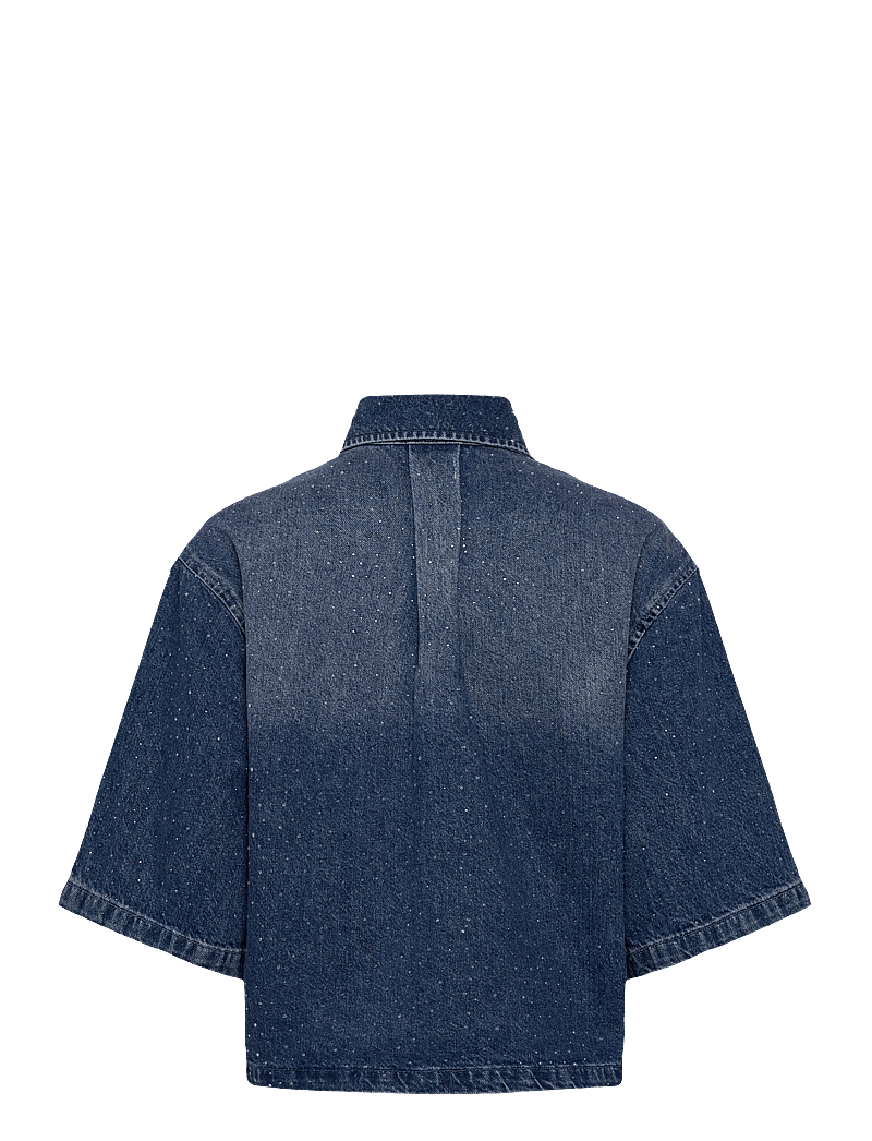 Dante6 - Dante6-Daisy rhinestone denim shirt - jeansskjortor - vintage blue - 2