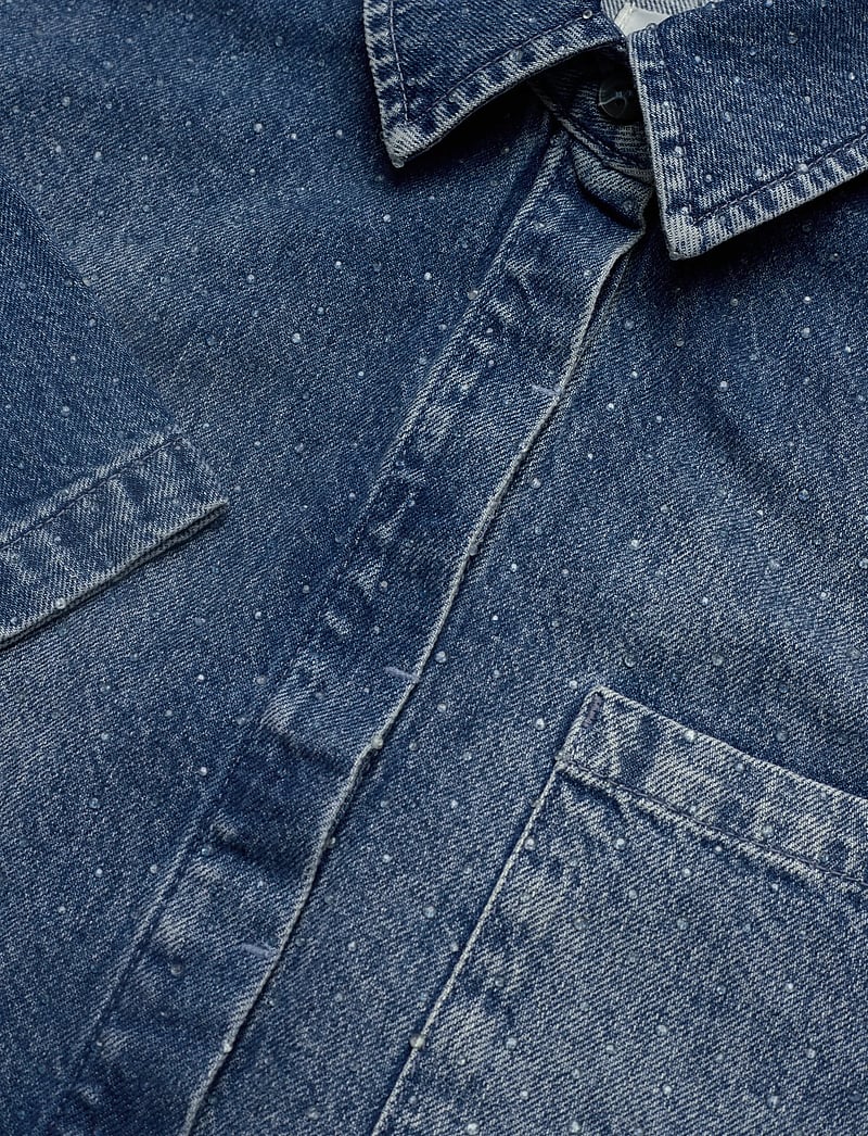Dante6 - Dante6-Daisy rhinestone denim shirt - jeansskjortor - vintage blue - 5