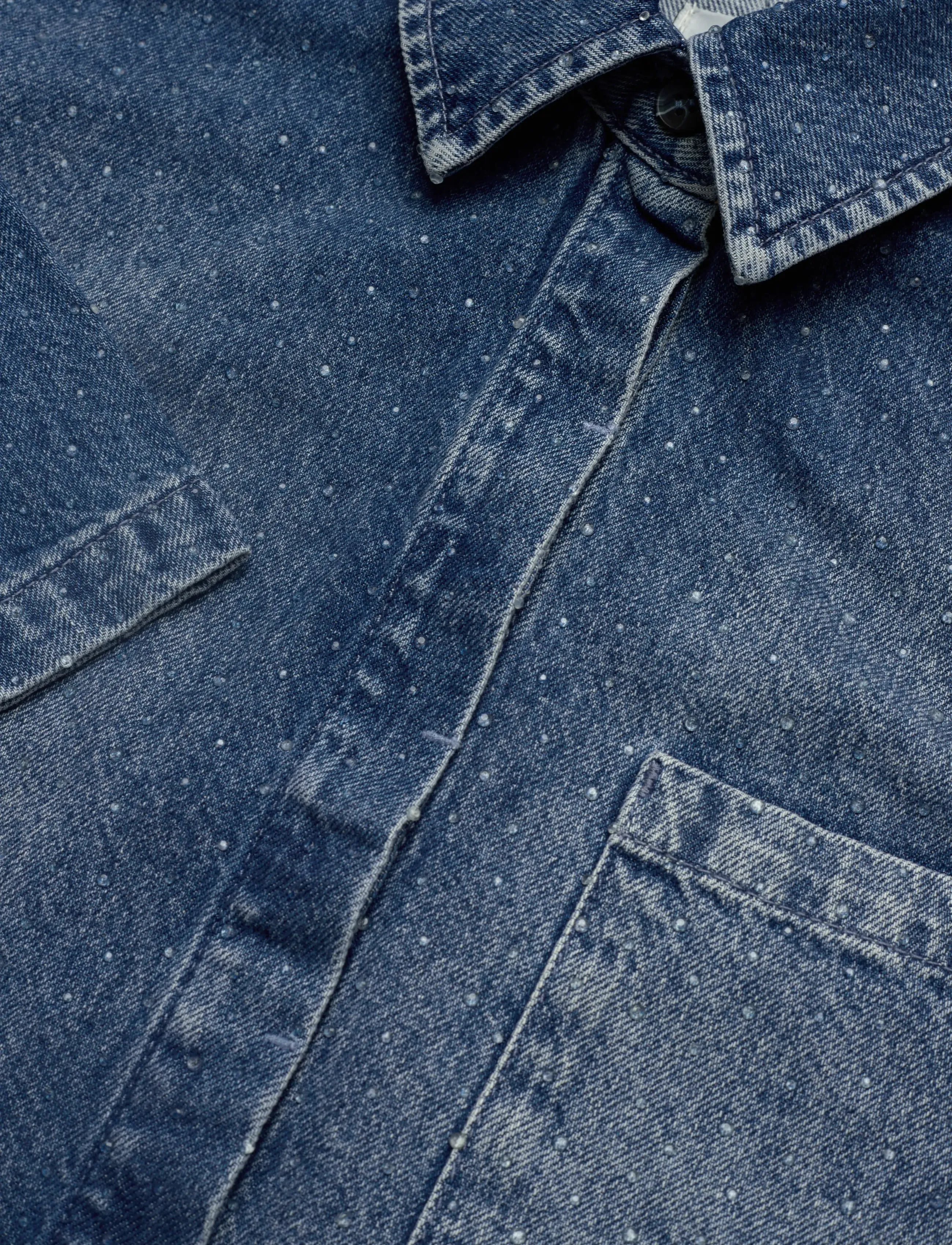 Dante6 - Dante6-Daisy rhinestone denim shirt - vintage blue - 5