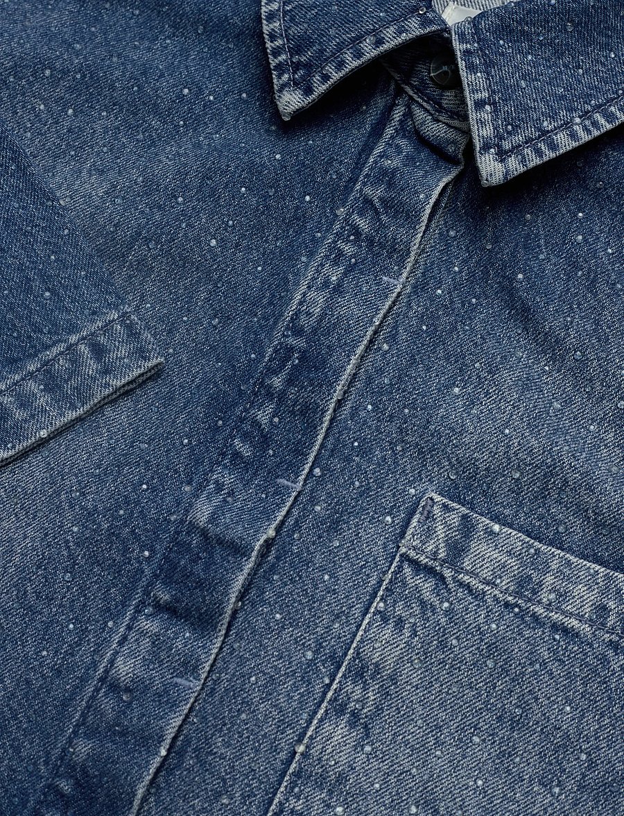 Dante6 - Dante6-Daisy rhinestone denim shirt - vintage blue - 5