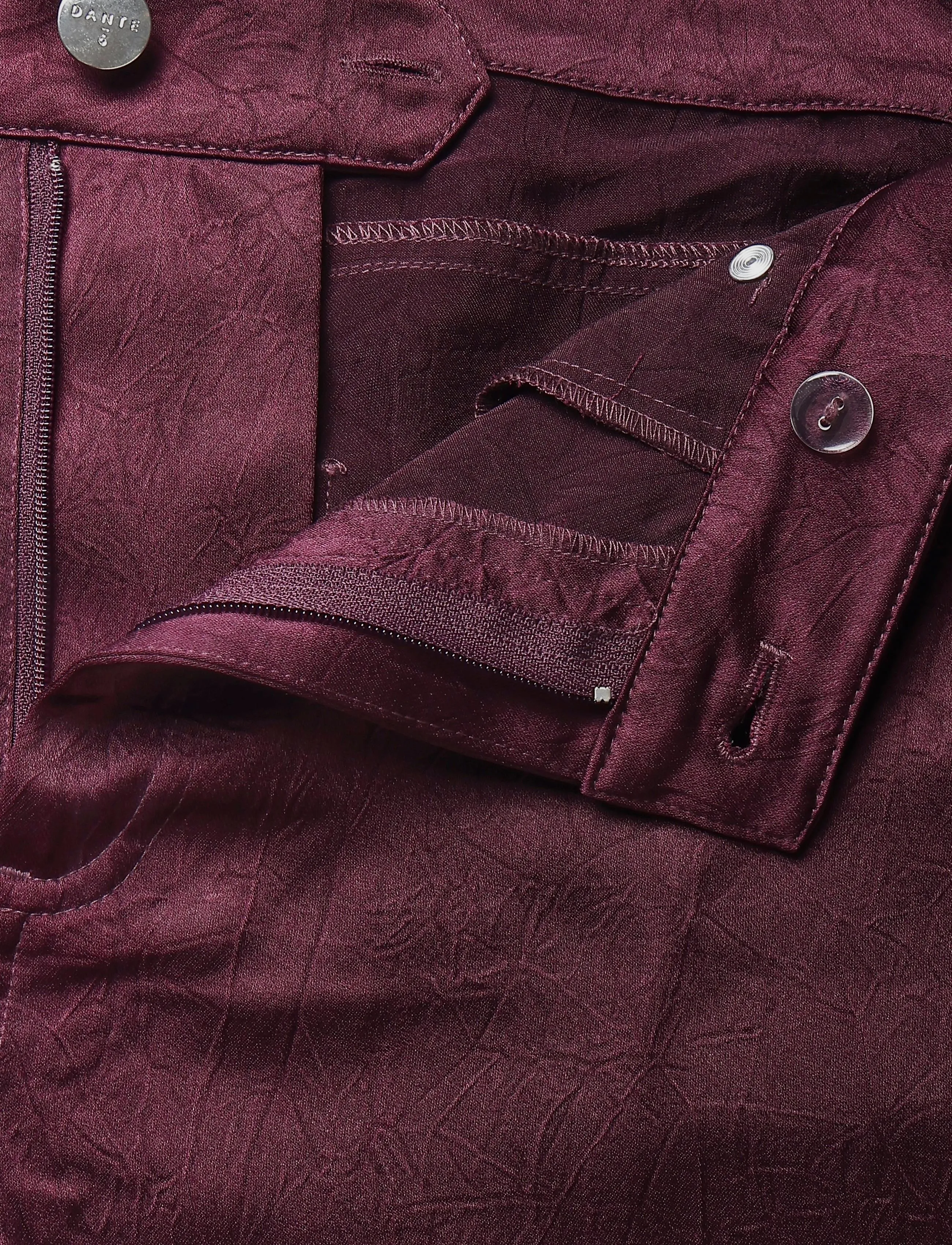 Dante6 - Dante6-Summit 5-pocket satin pants - mulberry red - 3