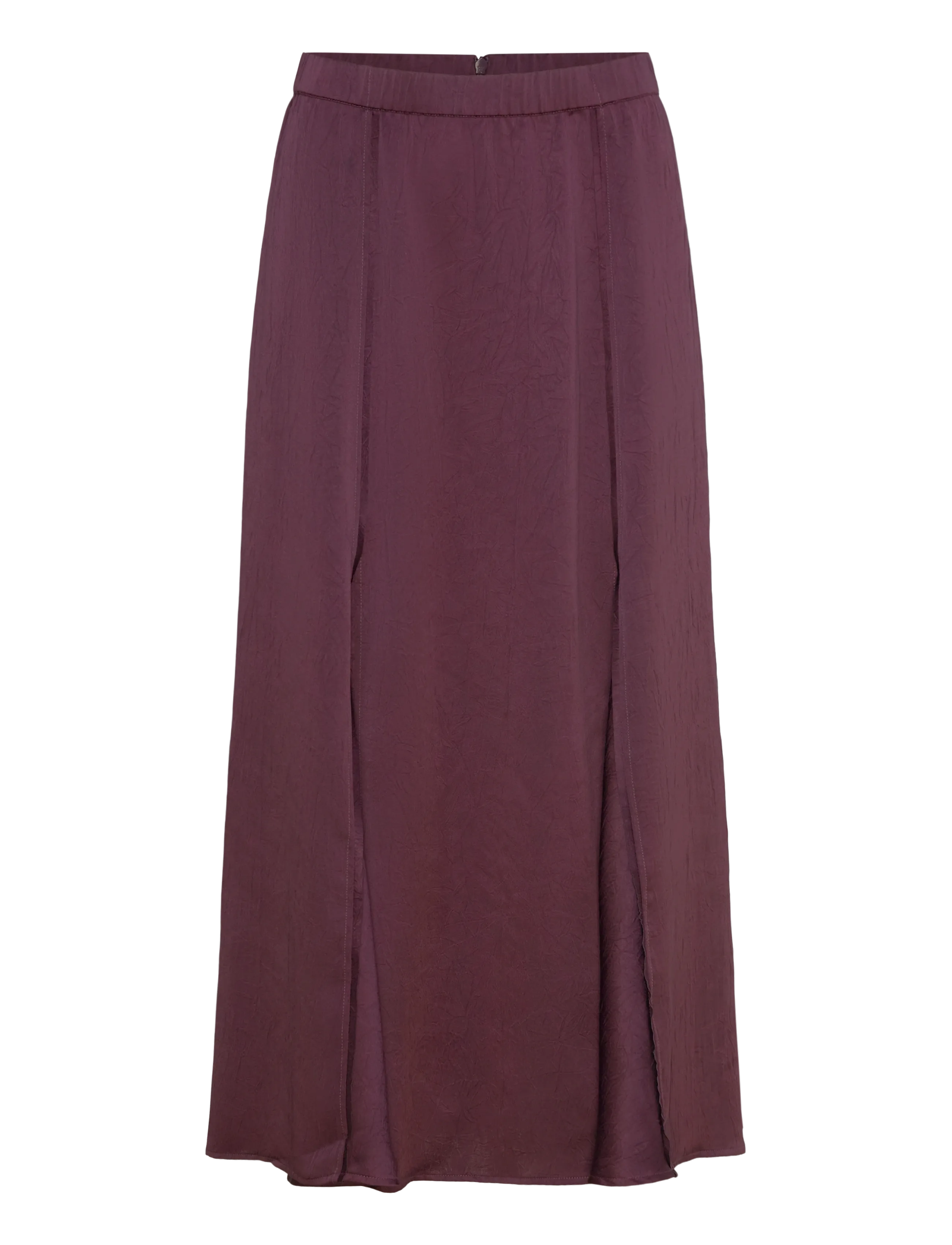 Dante6-Mirage flowy satin skirt - MULBERRY RED