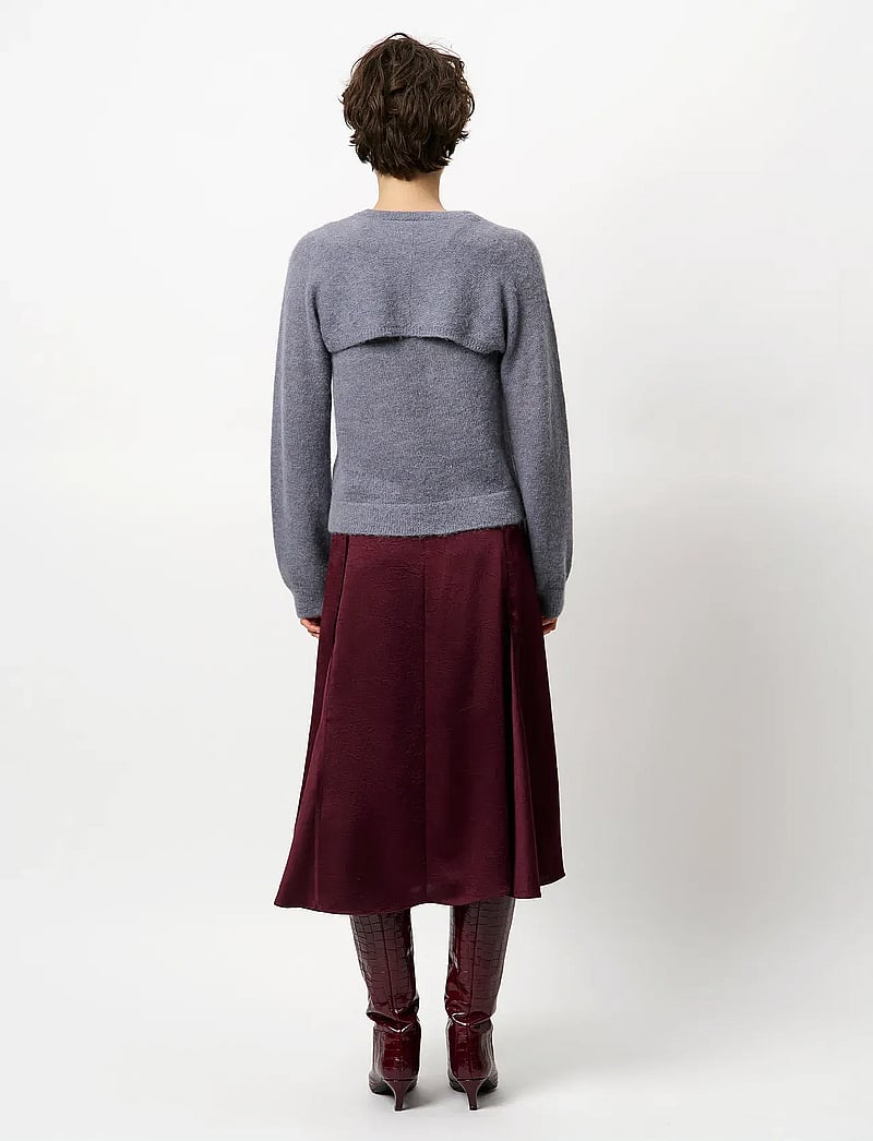 Dante6 - Dante6-Mirage flowy satin skirt - midi kjolar - mulberry red - 4