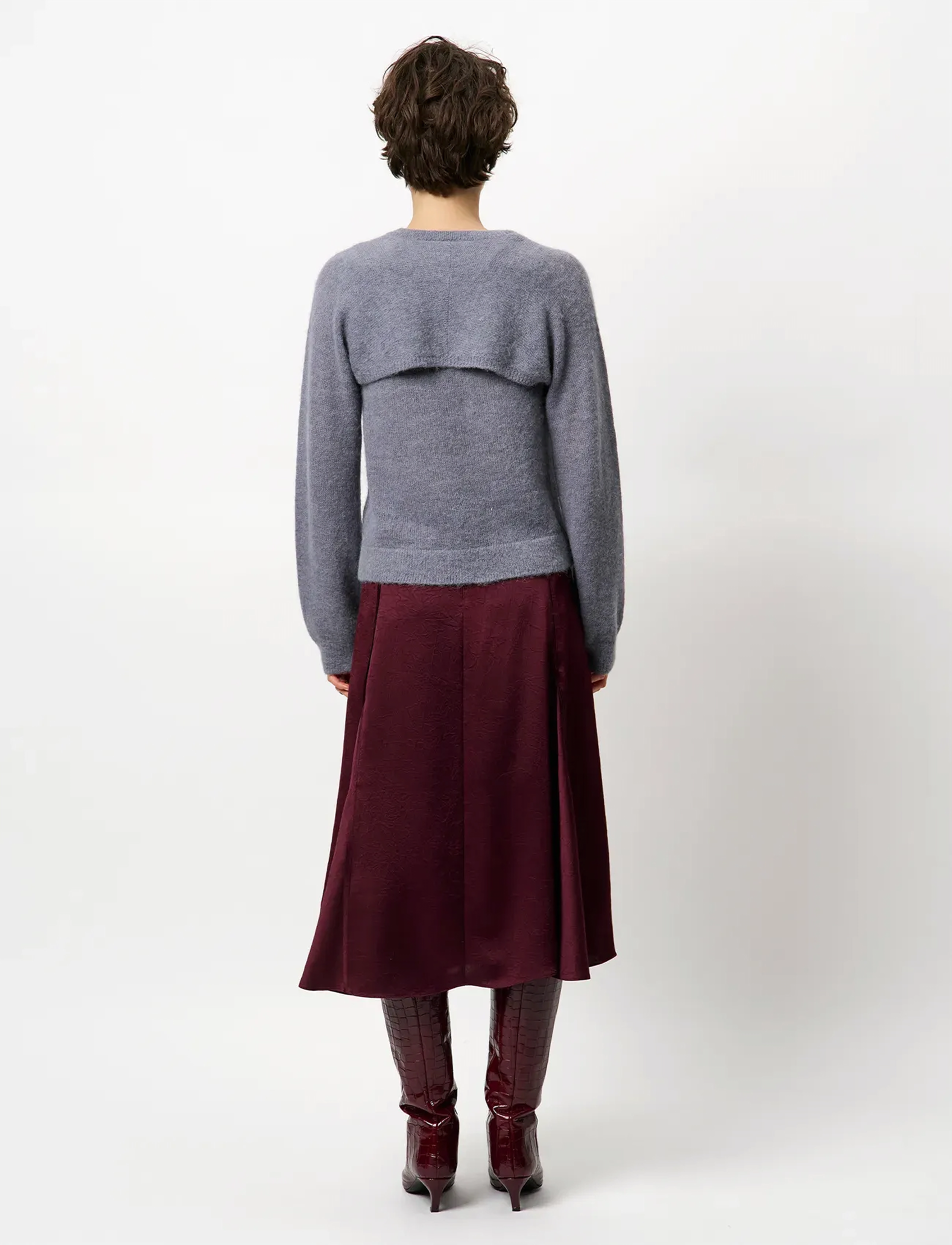 Dante6 - Dante6-Mirage flowy satin skirt - midi-röcke - mulberry red - 4