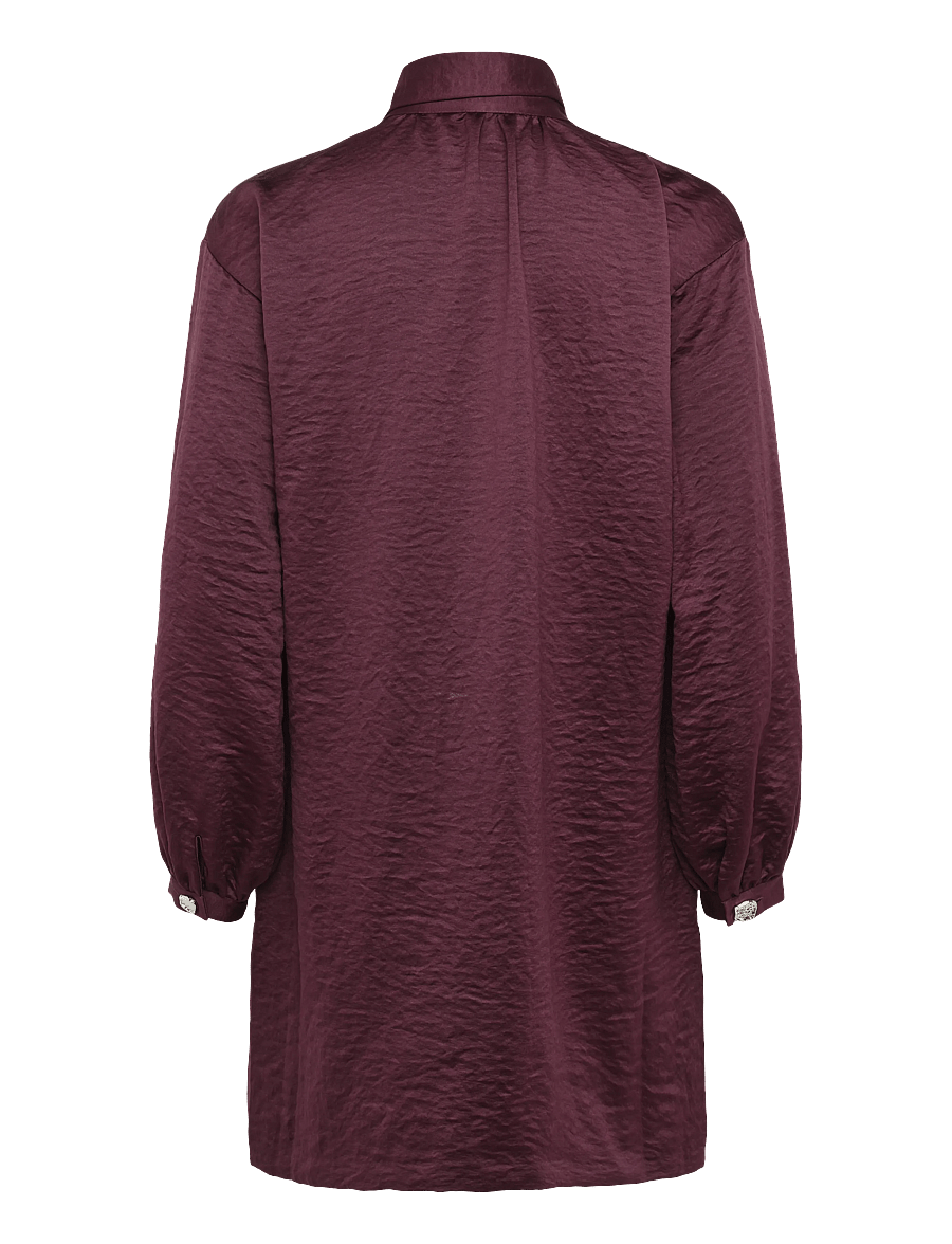 Dante6 - Dante6-Leigh pussy bow dress - kurze kleider - mulberry red - 1