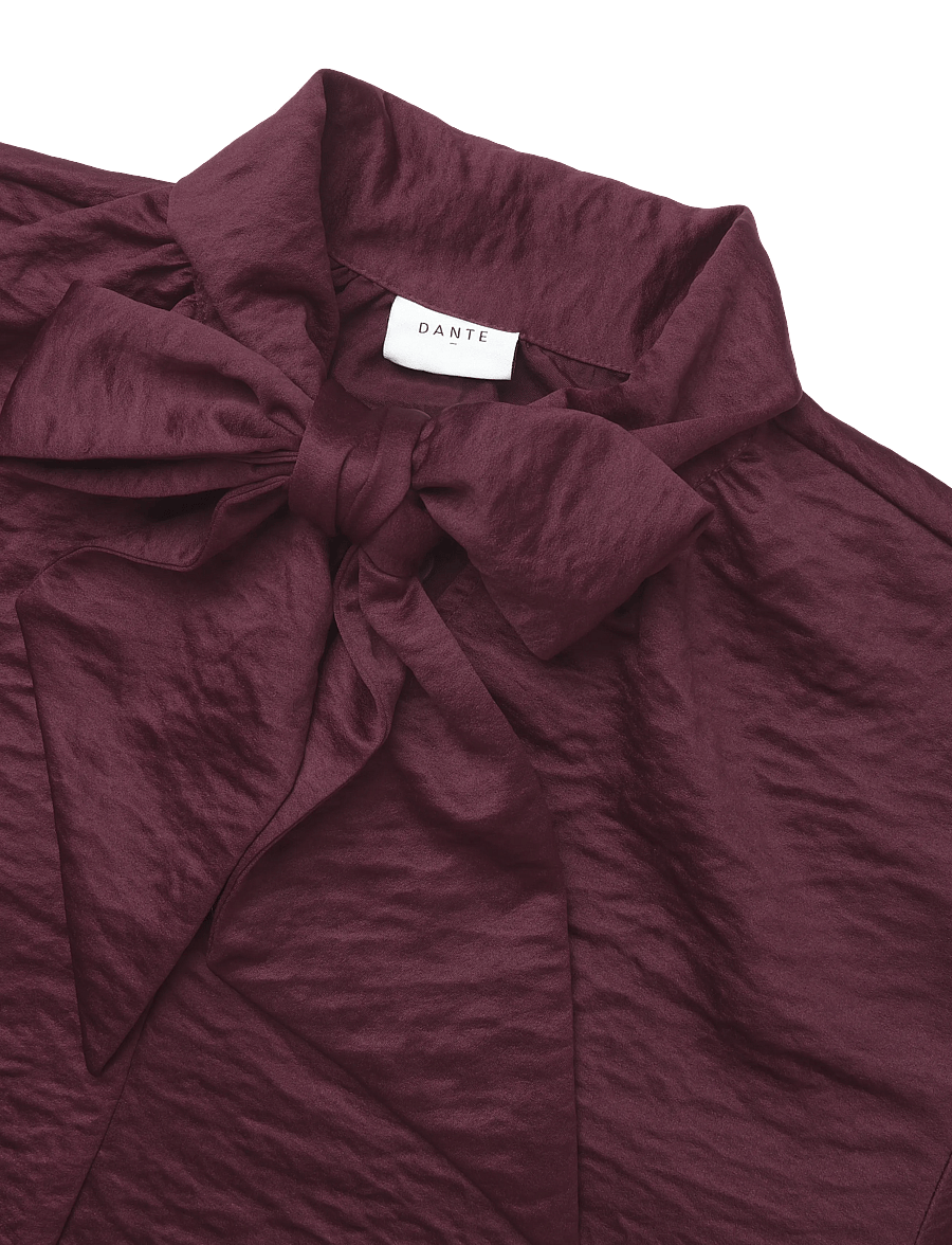 Dante6 - Dante6-Leigh pussy bow dress - kurze kleider - mulberry red - 2