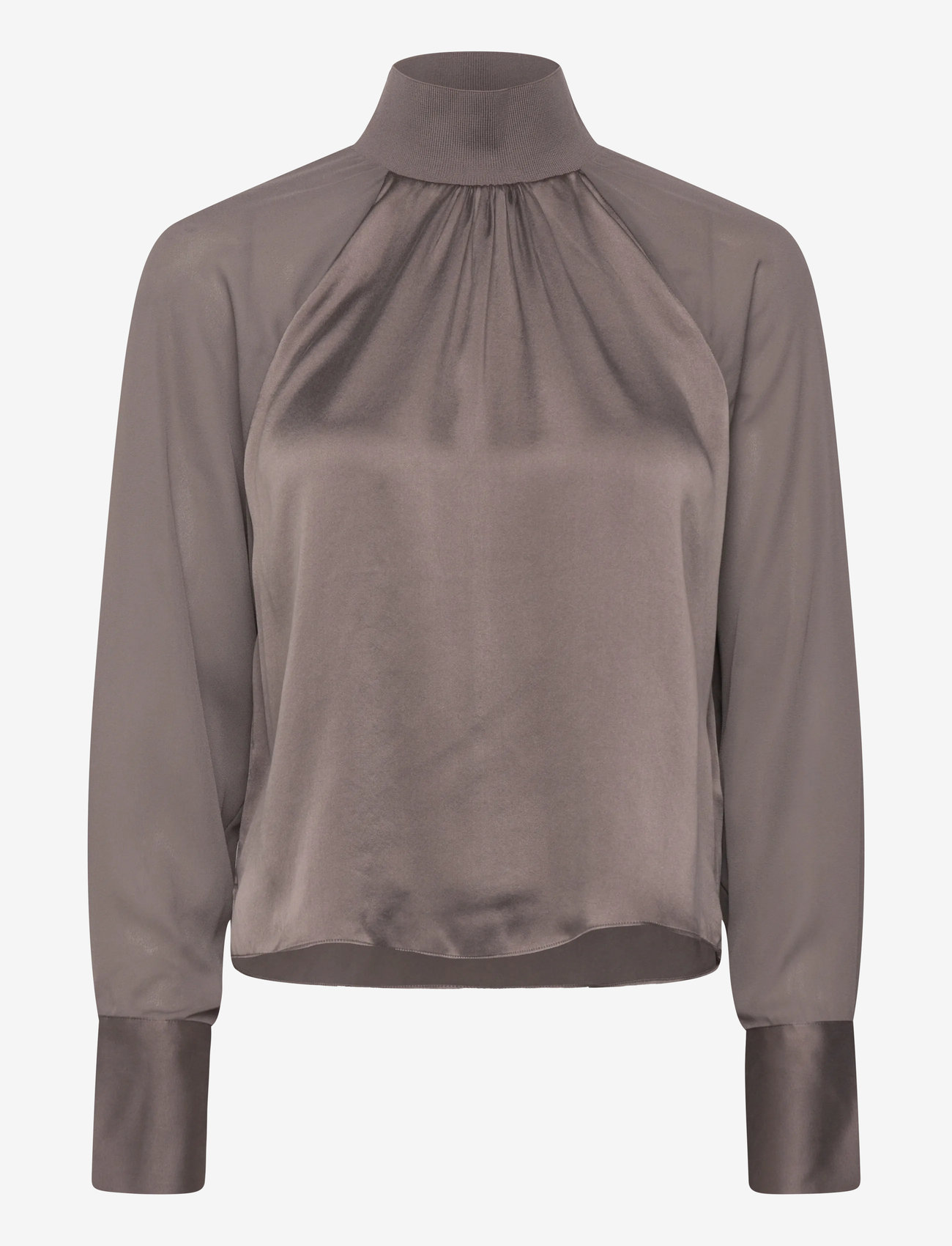 Dante6 - Dante6-Estela silk mixed top - langærmede bluser - antique grey - 1