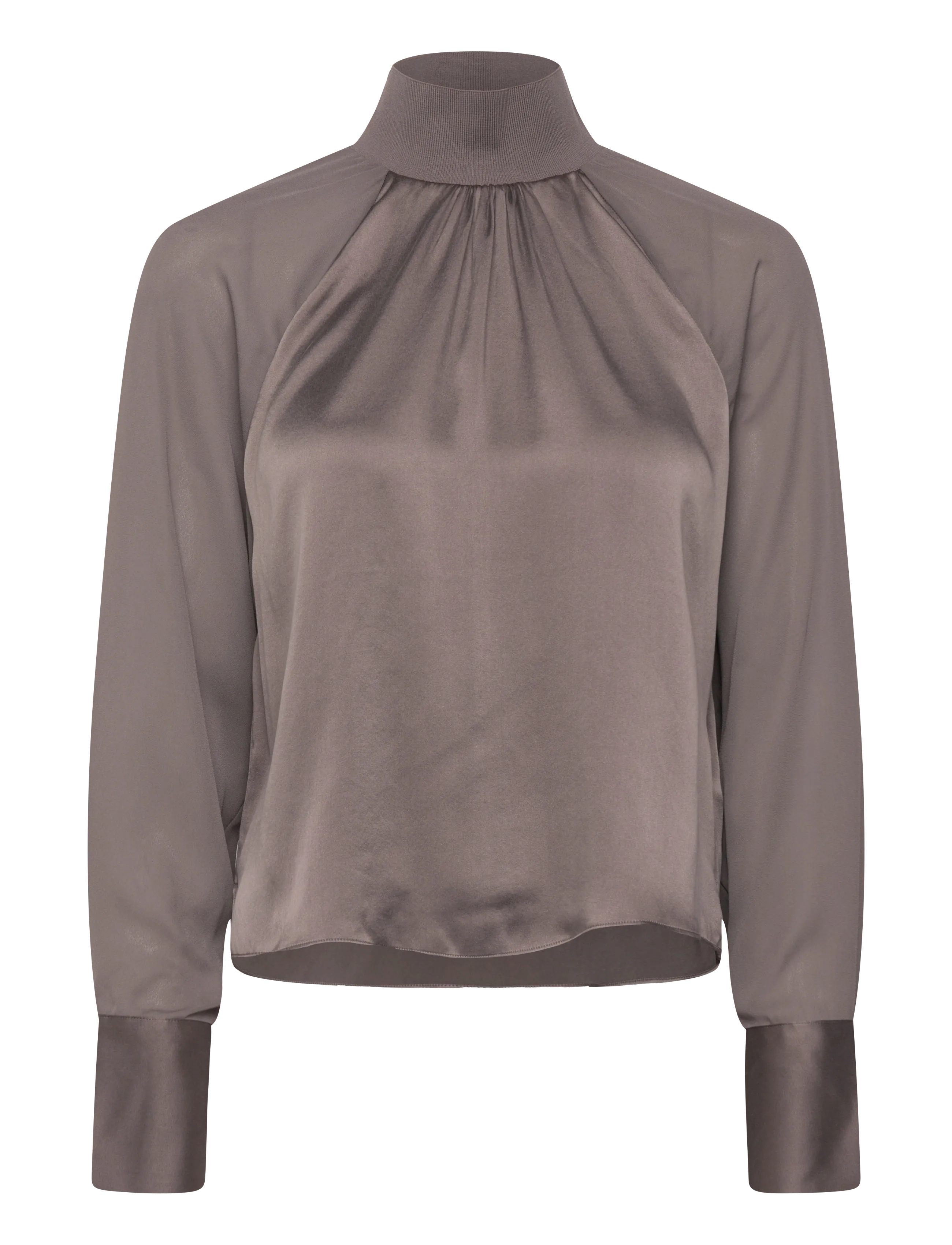 Dante6 Dante6-Estela silk mixed top - Bluser - ANTIQUE GREY / grey