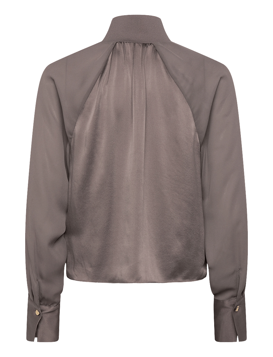 Dante6 - Dante6-Estela silk mixed top - bluzki z długimi rękawami - antique grey - 2