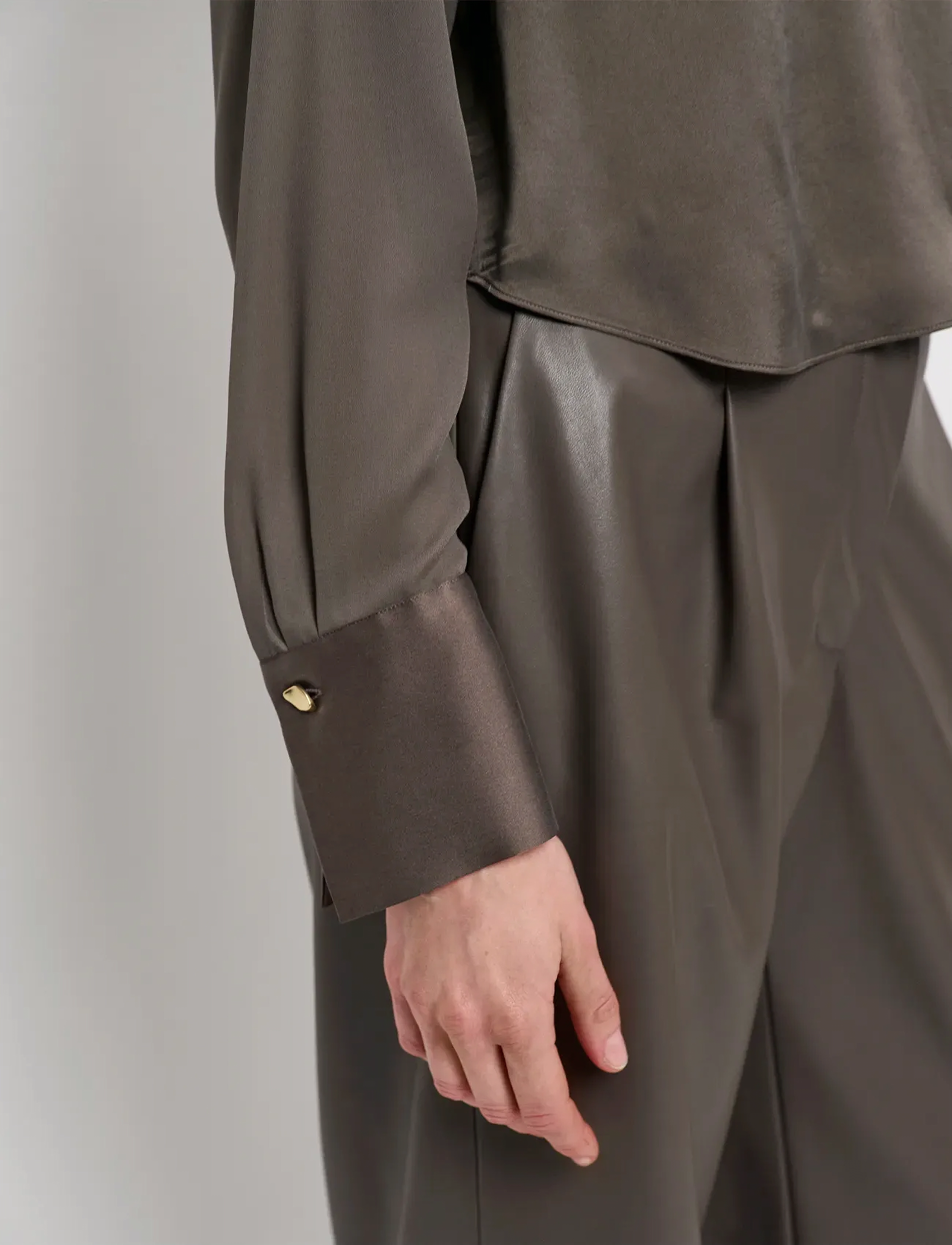Dante6 - Dante6-Estela silk mixed top - bluzki z długimi rękawami - antique grey - 3