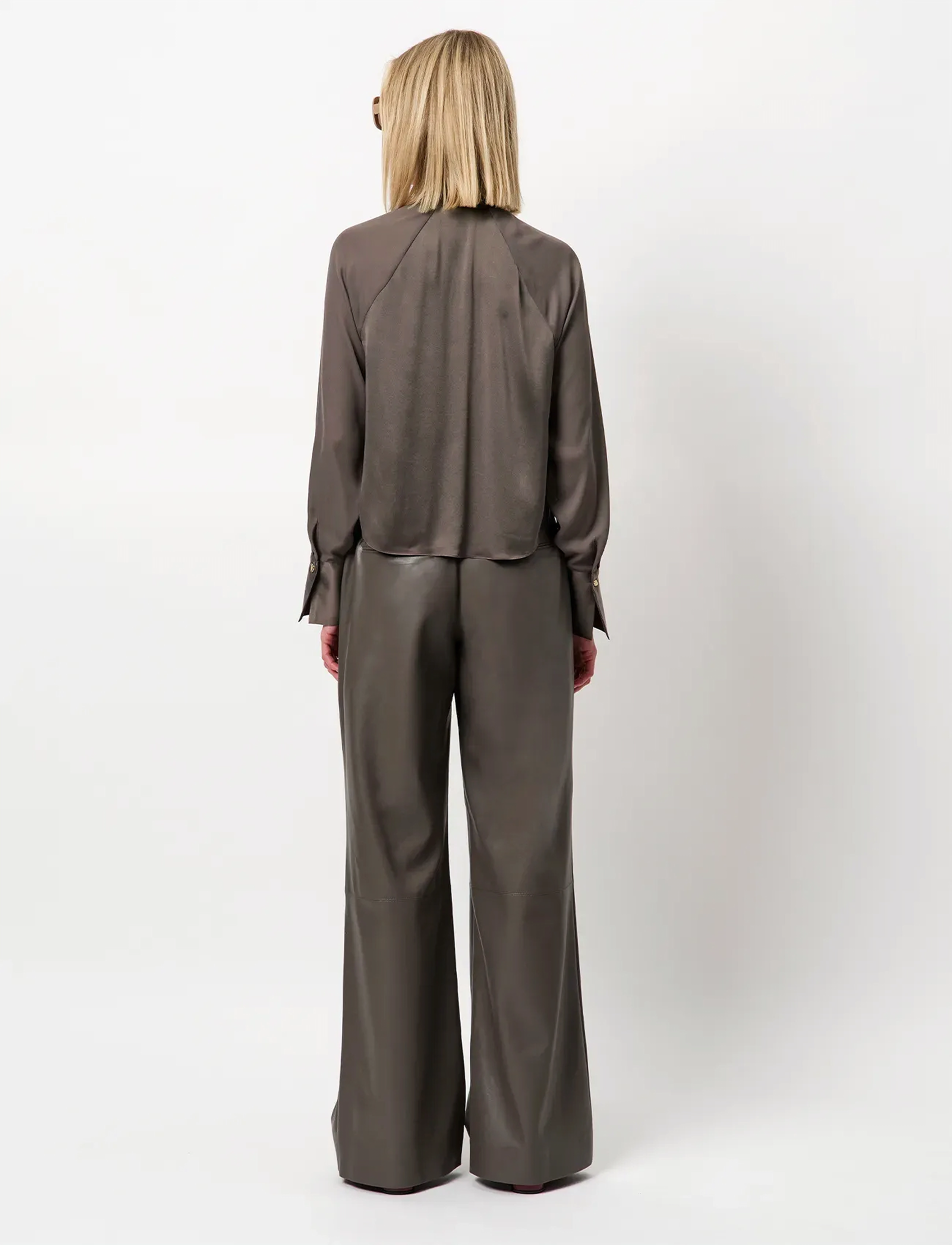 Dante6 - Dante6-Estela silk mixed top - bluzki z długimi rękawami - antique grey - 4