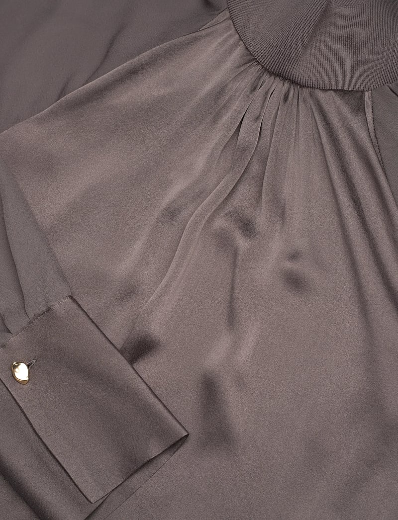 Dante6 - Dante6-Estela silk mixed top - langærmede bluser - antique grey - 5