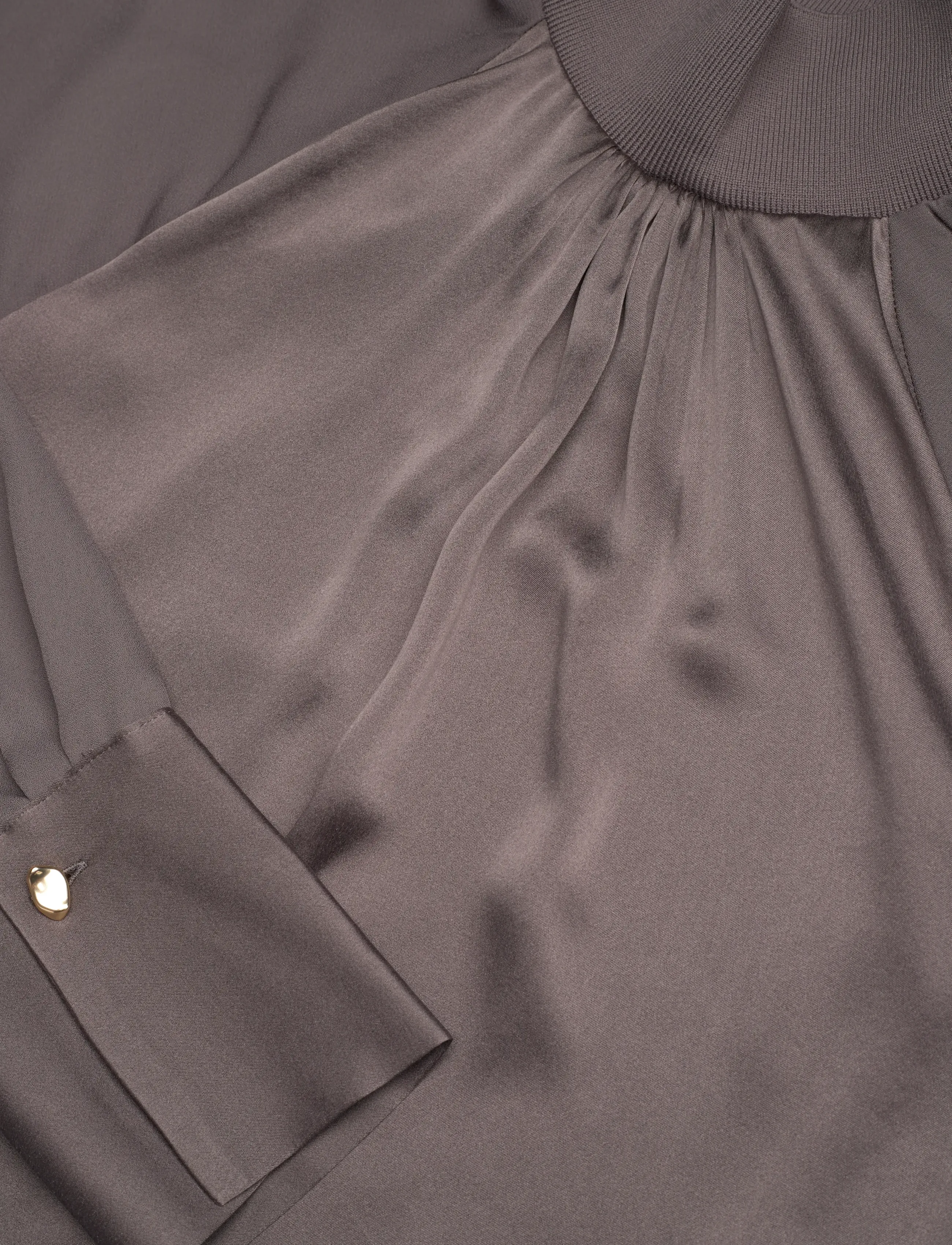 Dante6 - Dante6-Estela silk mixed top - bluzki z długimi rękawami - antique grey - 5