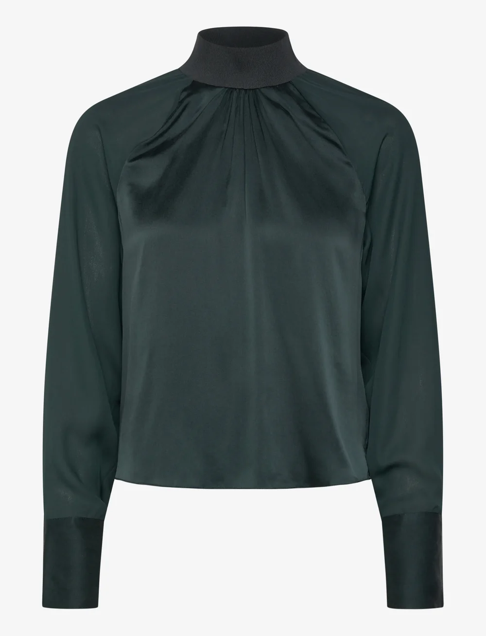 Dante6 - Dante6-Estela silk mixed top - langärmlige blusen - midnight green - 0