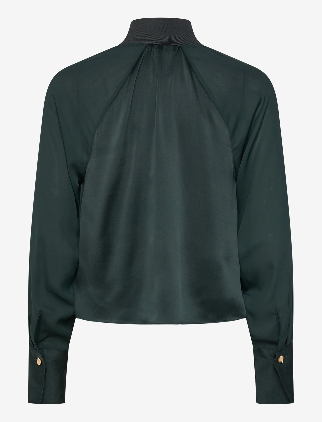 Dante6 - Dante6-Estela silk mixed top - langärmlige blusen - midnight green - 1