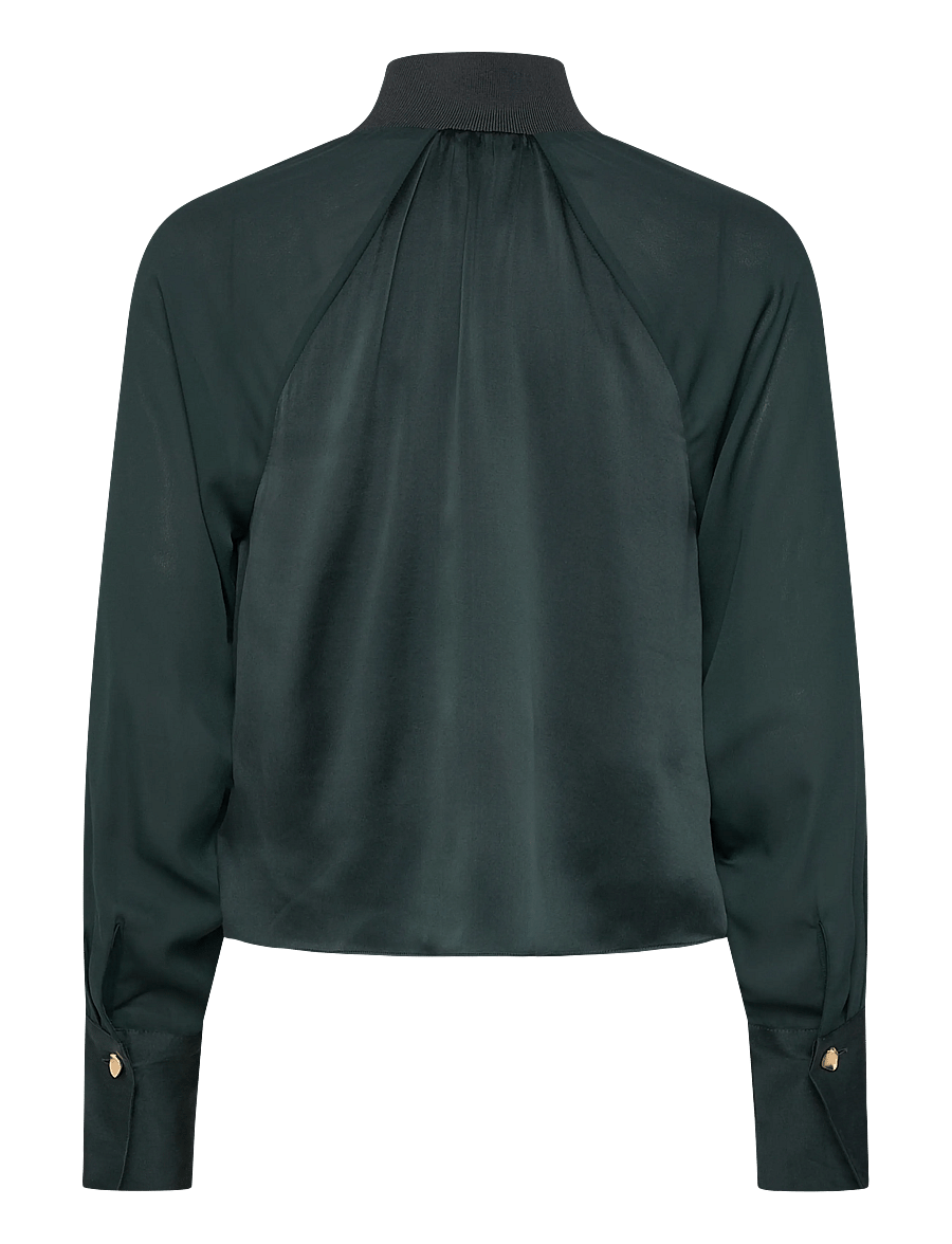 Dante6 - Dante6-Estela silk mixed top - langärmlige blusen - midnight green - 1