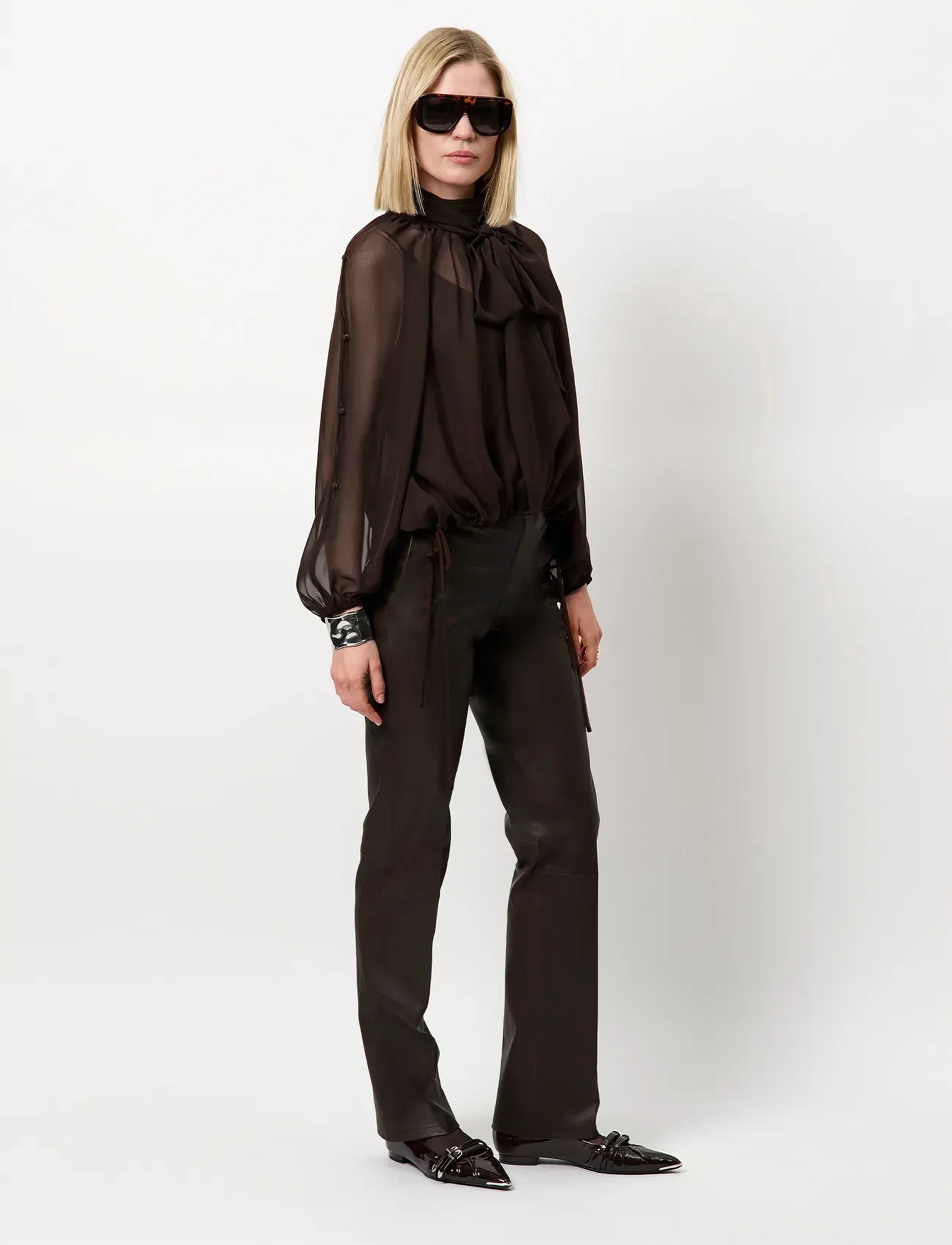 Dante6 - Dante6-Sonia bohemian blouse - langærmede bluser - espresso brown - 0