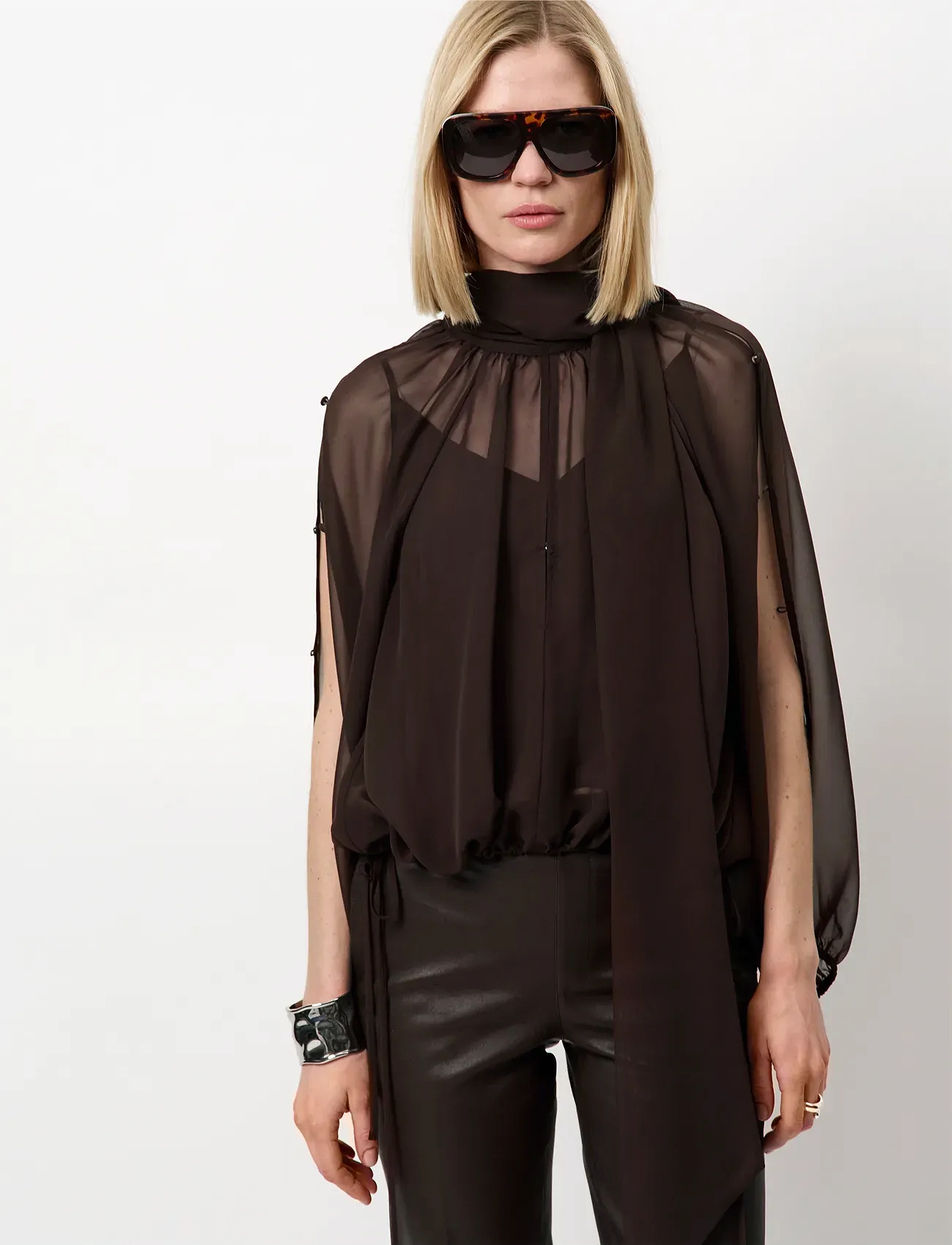 Dante6 - Dante6-Sonia bohemian blouse - langærmede bluser - espresso brown - 4