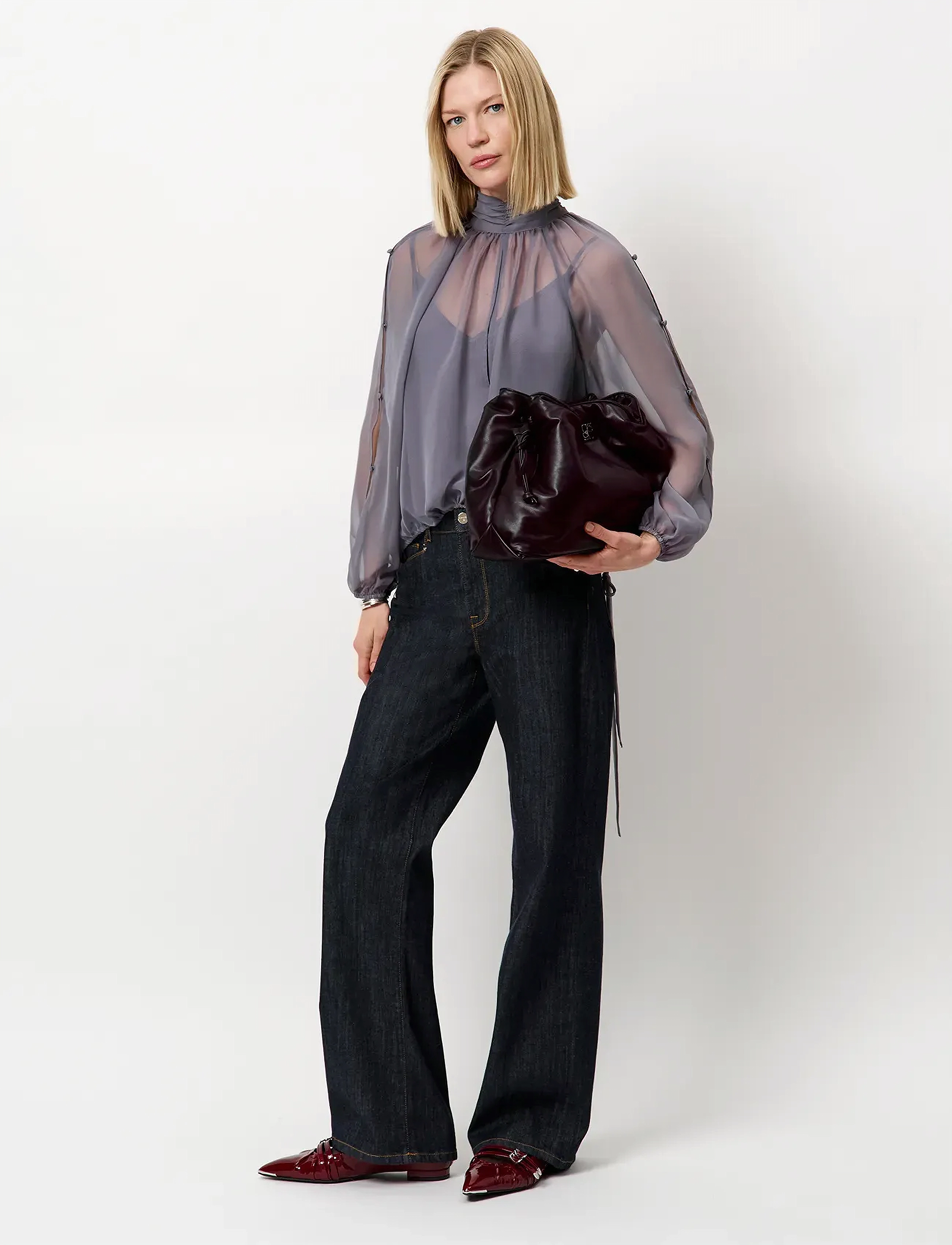 Dante6 Dante6-Sonia bohemian blouse - Blusen - THUNDER BLUE / grey