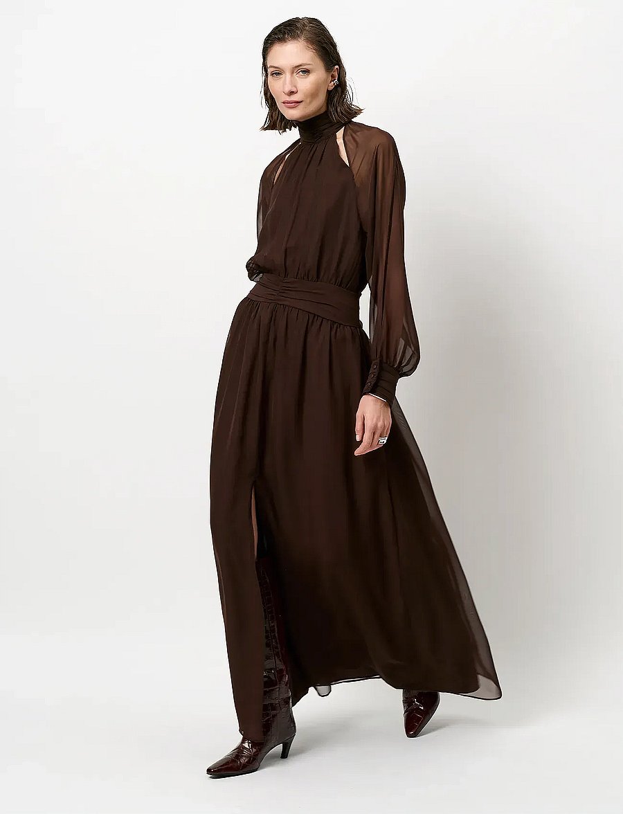 Dante6 - Dante6-Rita bohemian maxi dress - garas kleitas - espresso brown - 0