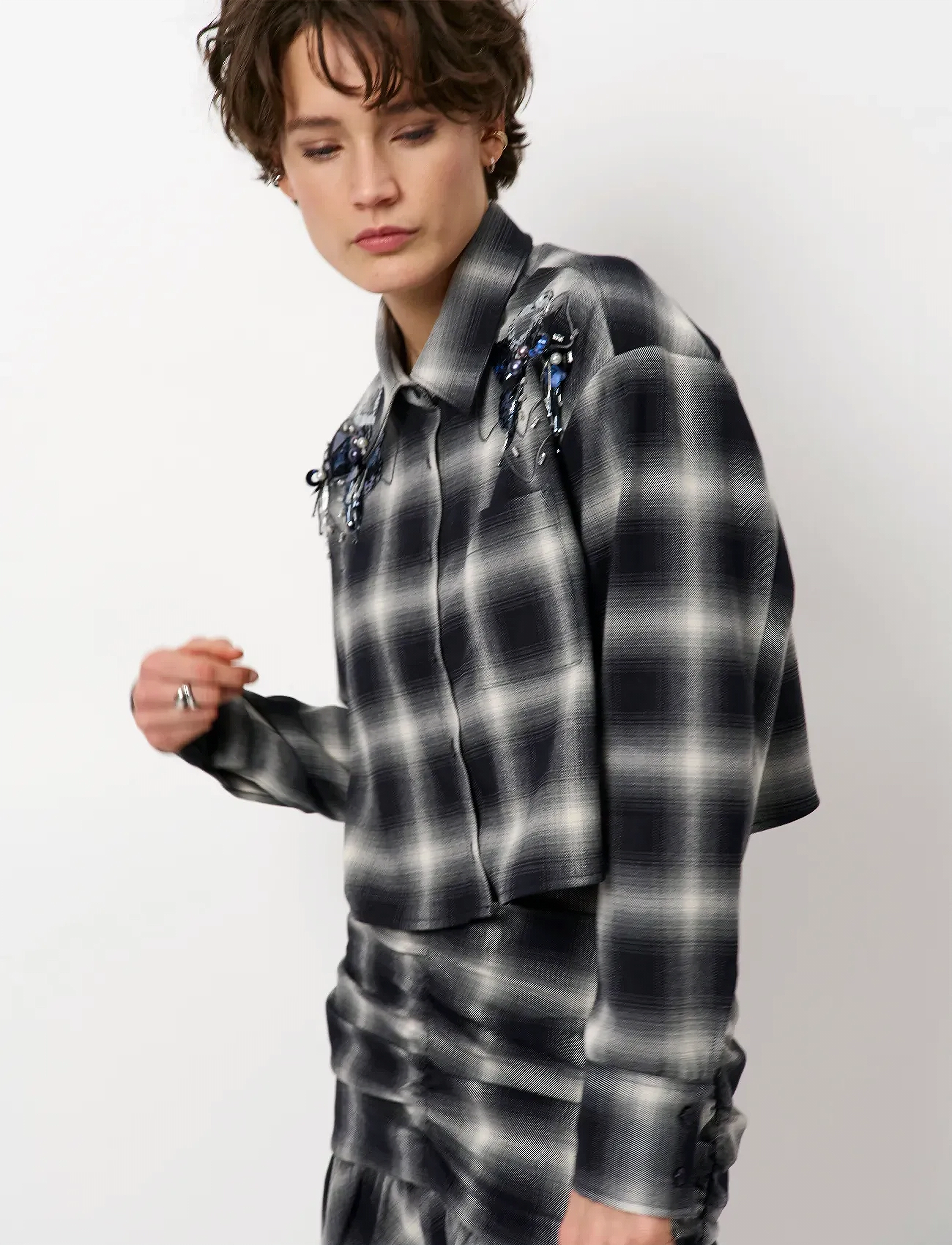 Dante6 - Dante6-Eason check embellished shirt - overhemden met lange mouwen - nocturnal blue - 3