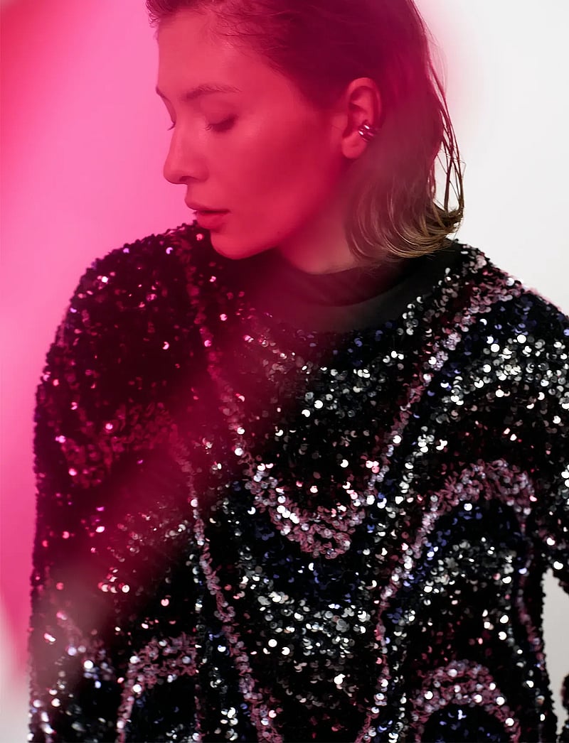 Dante6 - Dante6-Lizy sequins top - stickade tröjor - mulberry red - 3