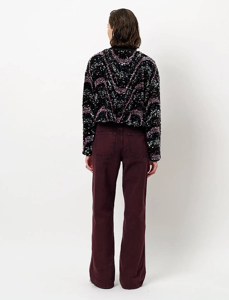 Dante6 - Dante6-Lizy sequins top - stickade tröjor - mulberry red - 4